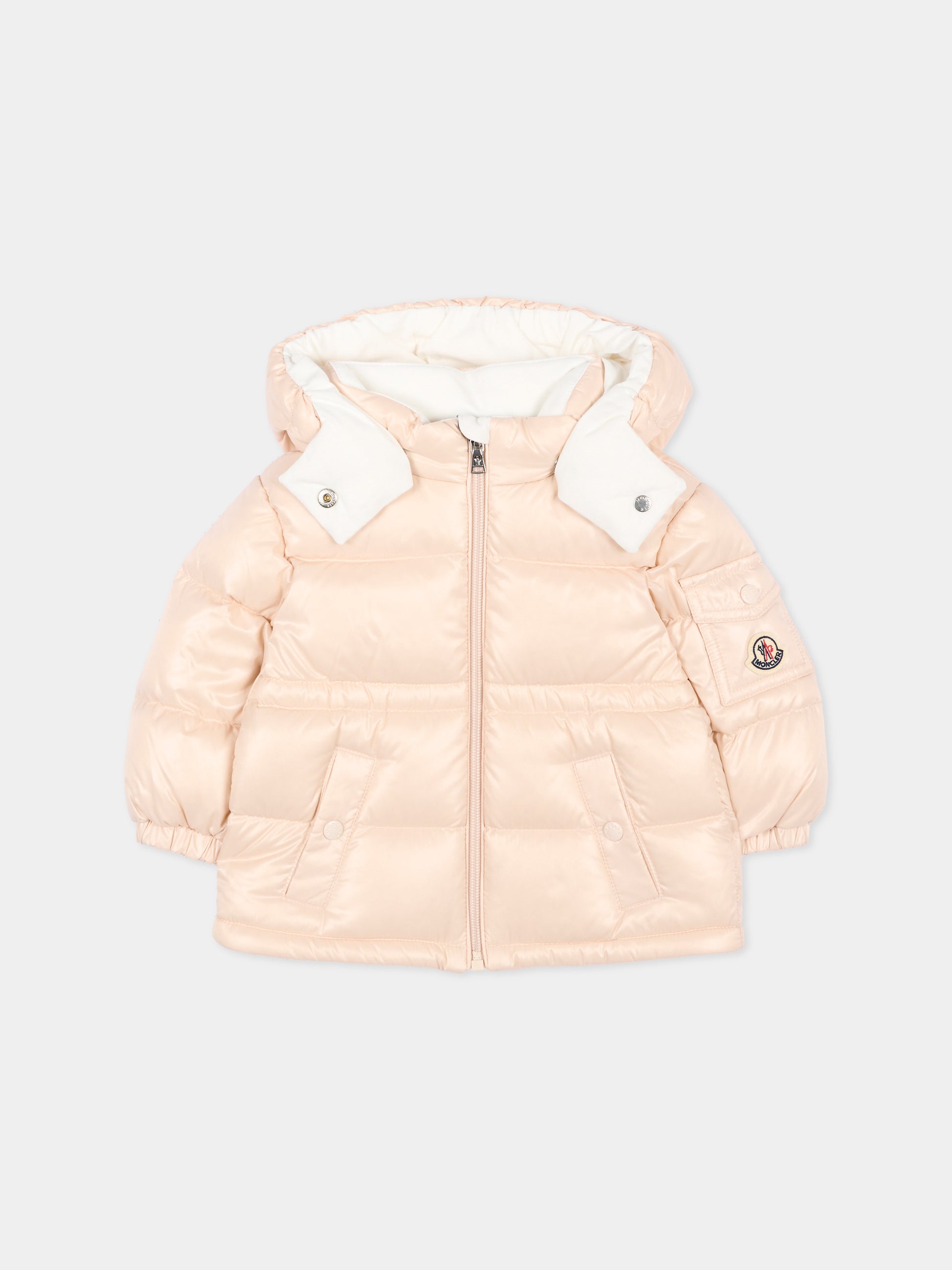 Piumino rosa Maire per neonata con logo,Moncler Kids,L2951 1A00021 597Z8 529