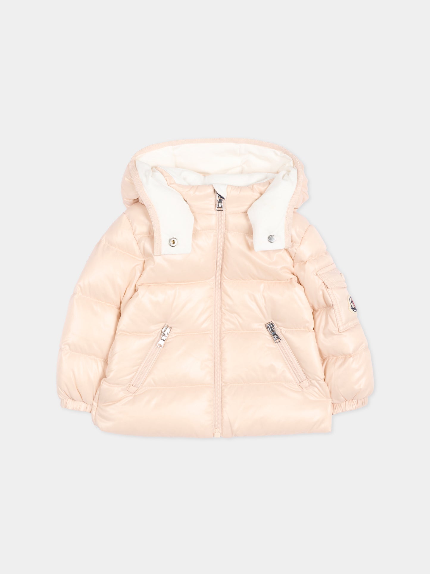 Piumino rosa Bady per neonata con logo,Moncler Kids,L2951 1A00023 597Z8 529