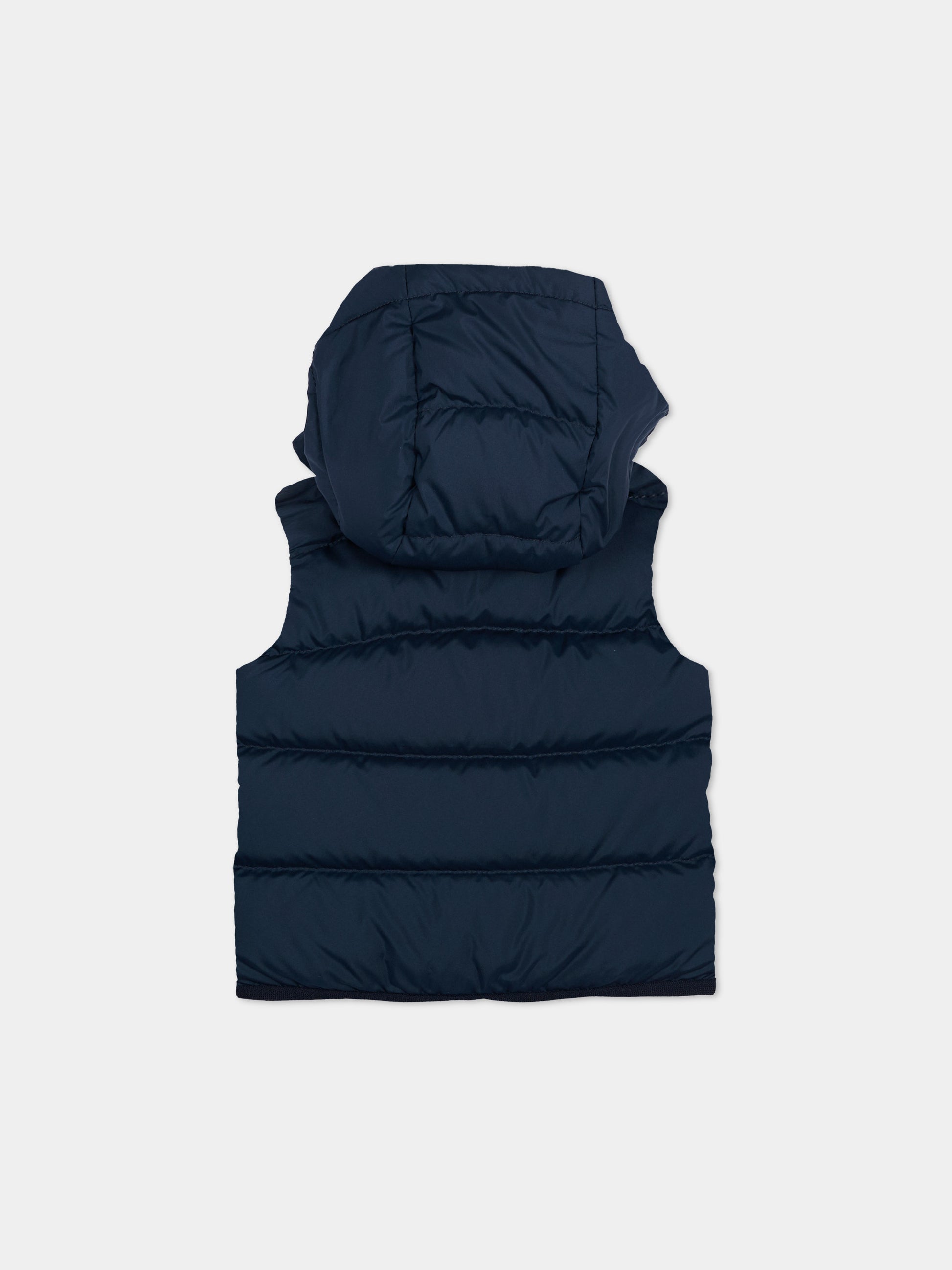 Gilet blu Pax per neonato con logo,Moncler Kids,L2951 1A00026 597YW 77B