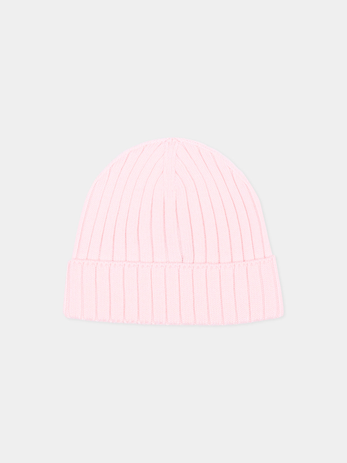 Berretto rosa per neonata con logo,Moncler Kids,L2951 3B00006 M1131 529
