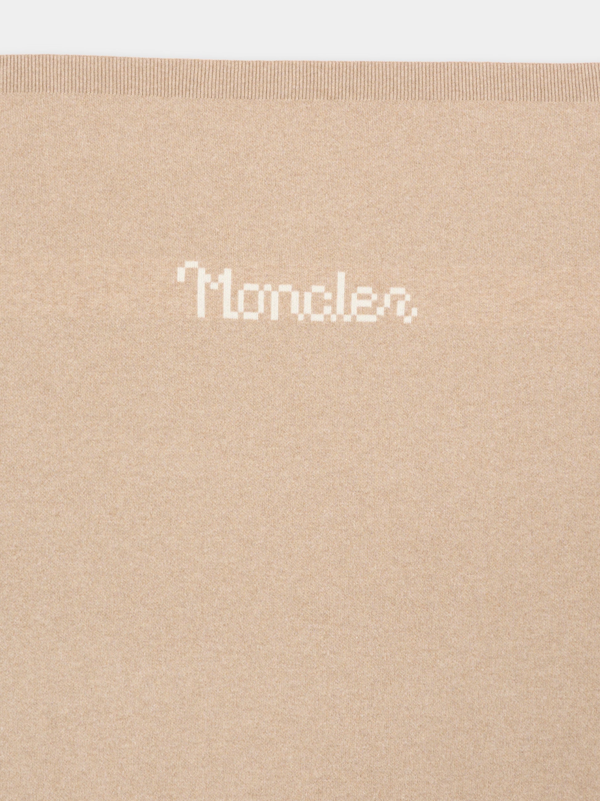 Coperta beige per neonati con logo,Moncler Kids,L2951 3G00005 M4281 21E
