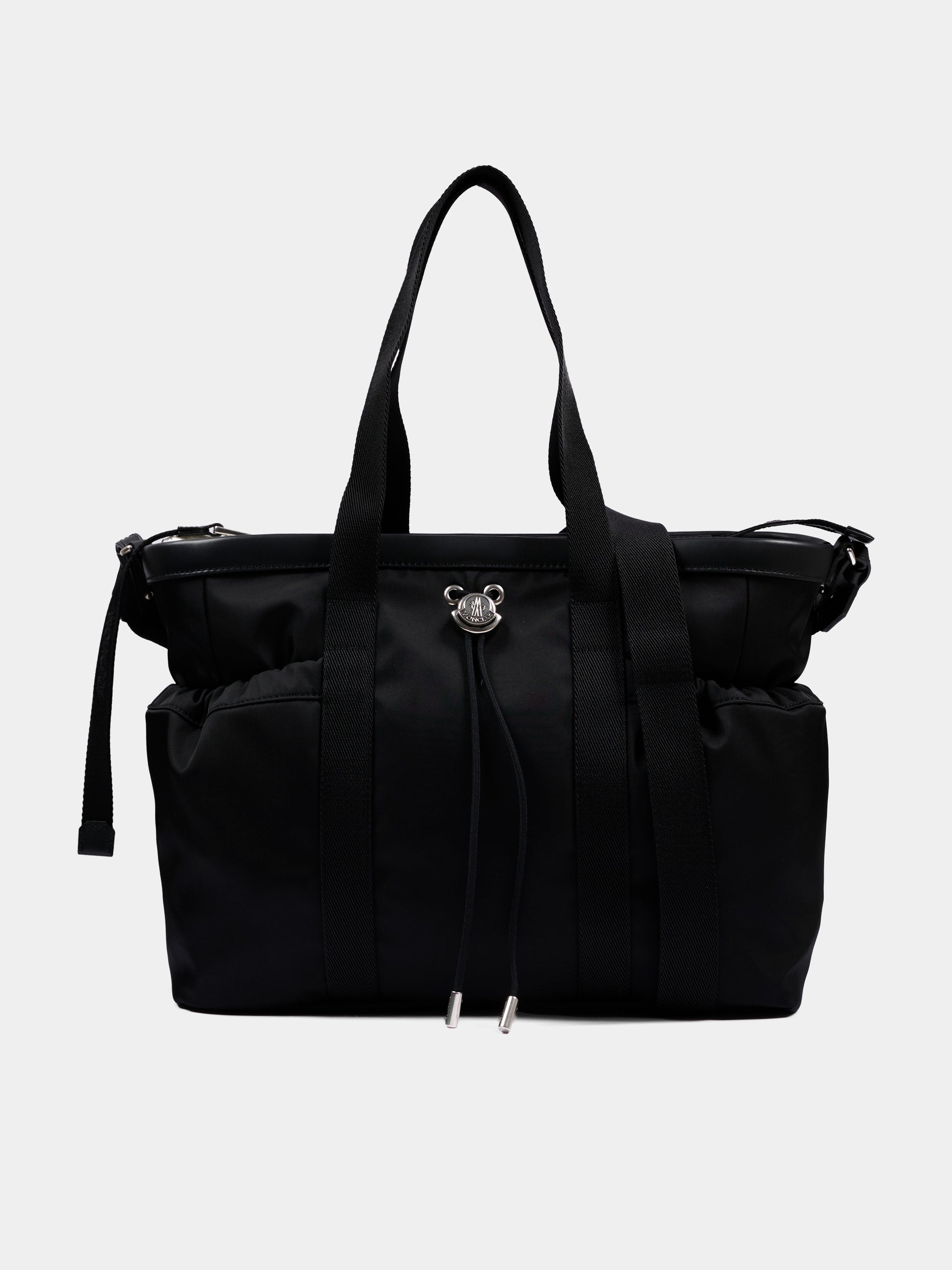 Borsa mamma nera per neonati con logo,Moncler Kids,L2951 5D00001 N0211 999
