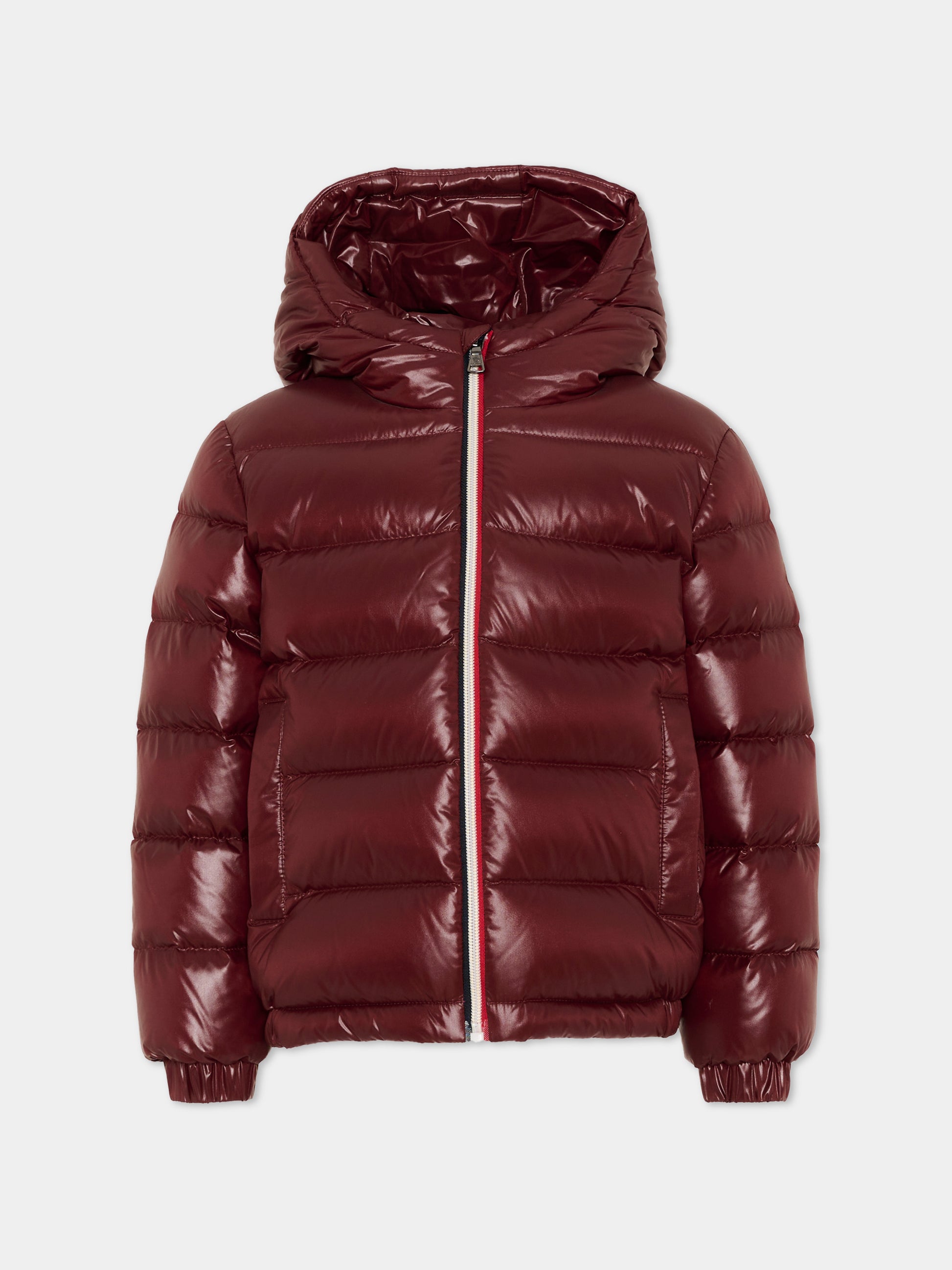 Piumino bordeaux New Aubert per bambini con logo,Moncler Kids,L2954 1A00035 597Z8 464