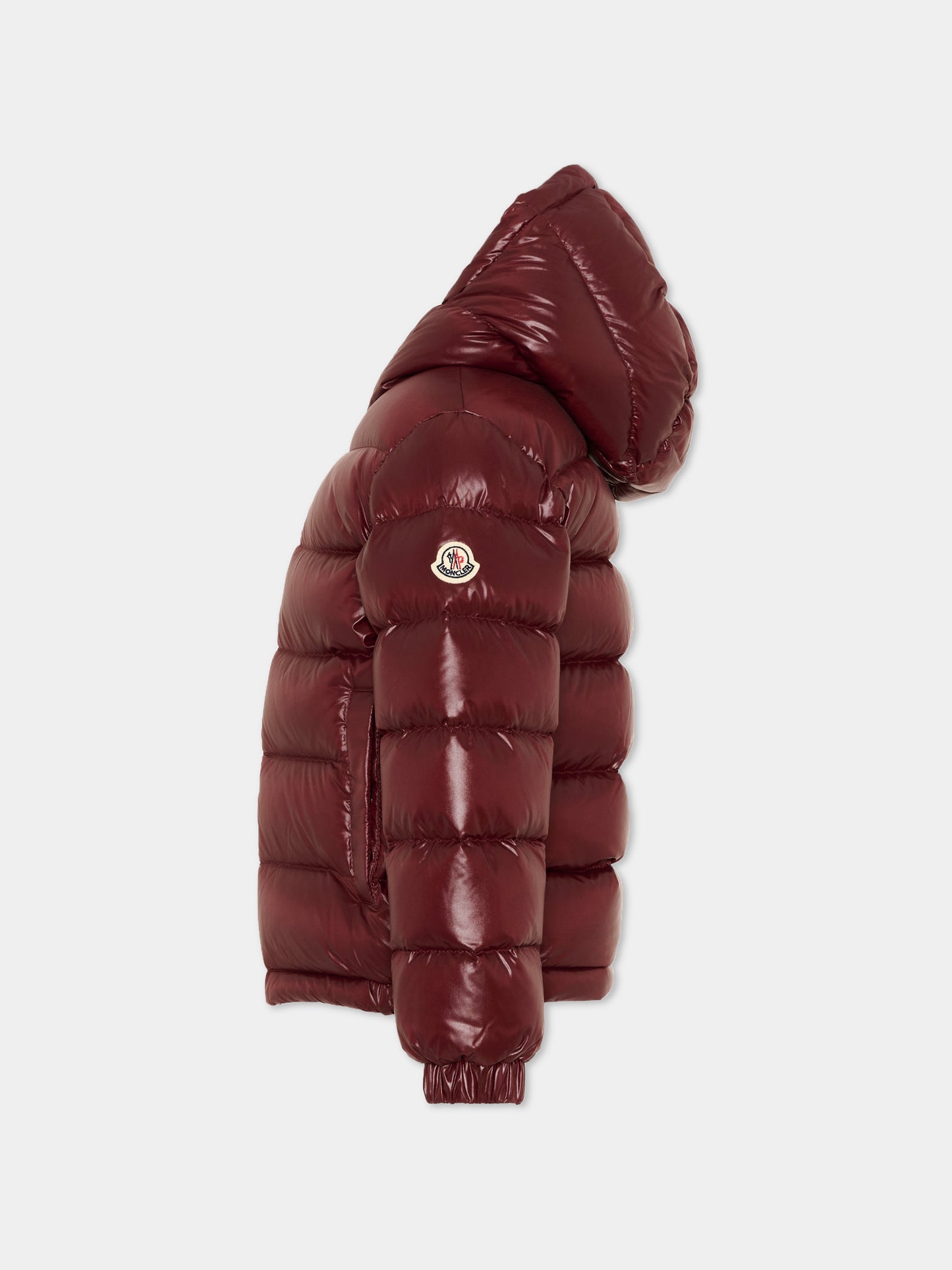 Piumino bordeaux New Aubert per bambini con logo,Moncler Kids,L2954 1A00035 597Z8 464