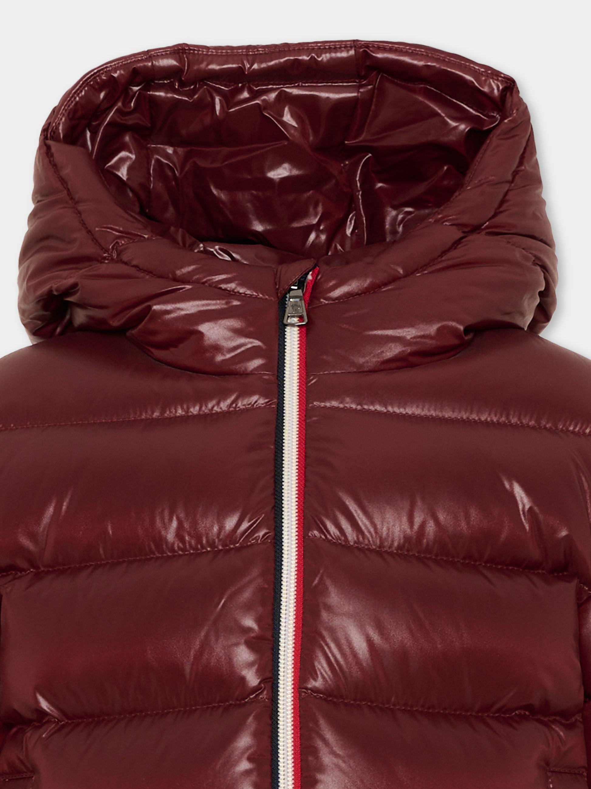 Piumino bordeaux New Aubert per bambini con logo,Moncler Kids,L2954 1A00035 597Z8 464