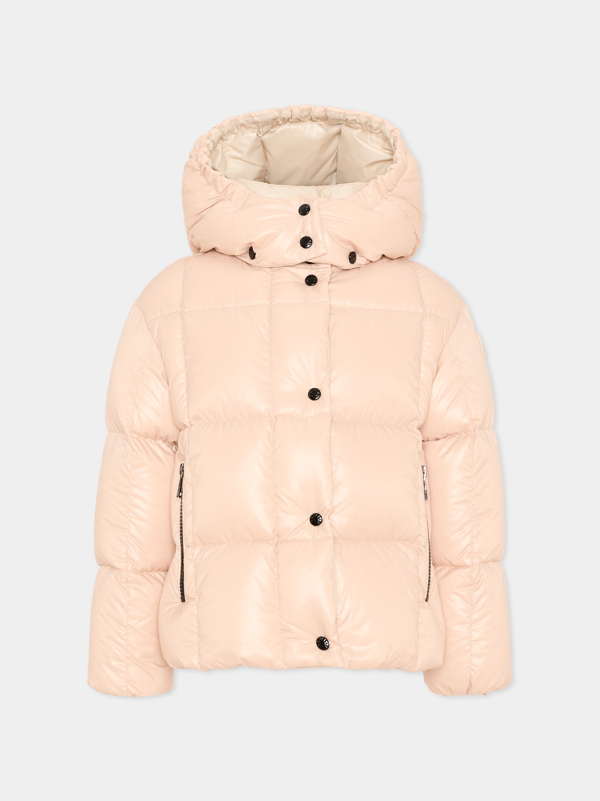 Piumino rosa Parana per bambina con logo,Moncler Kids,L2954 1A00040 597Z8 21G