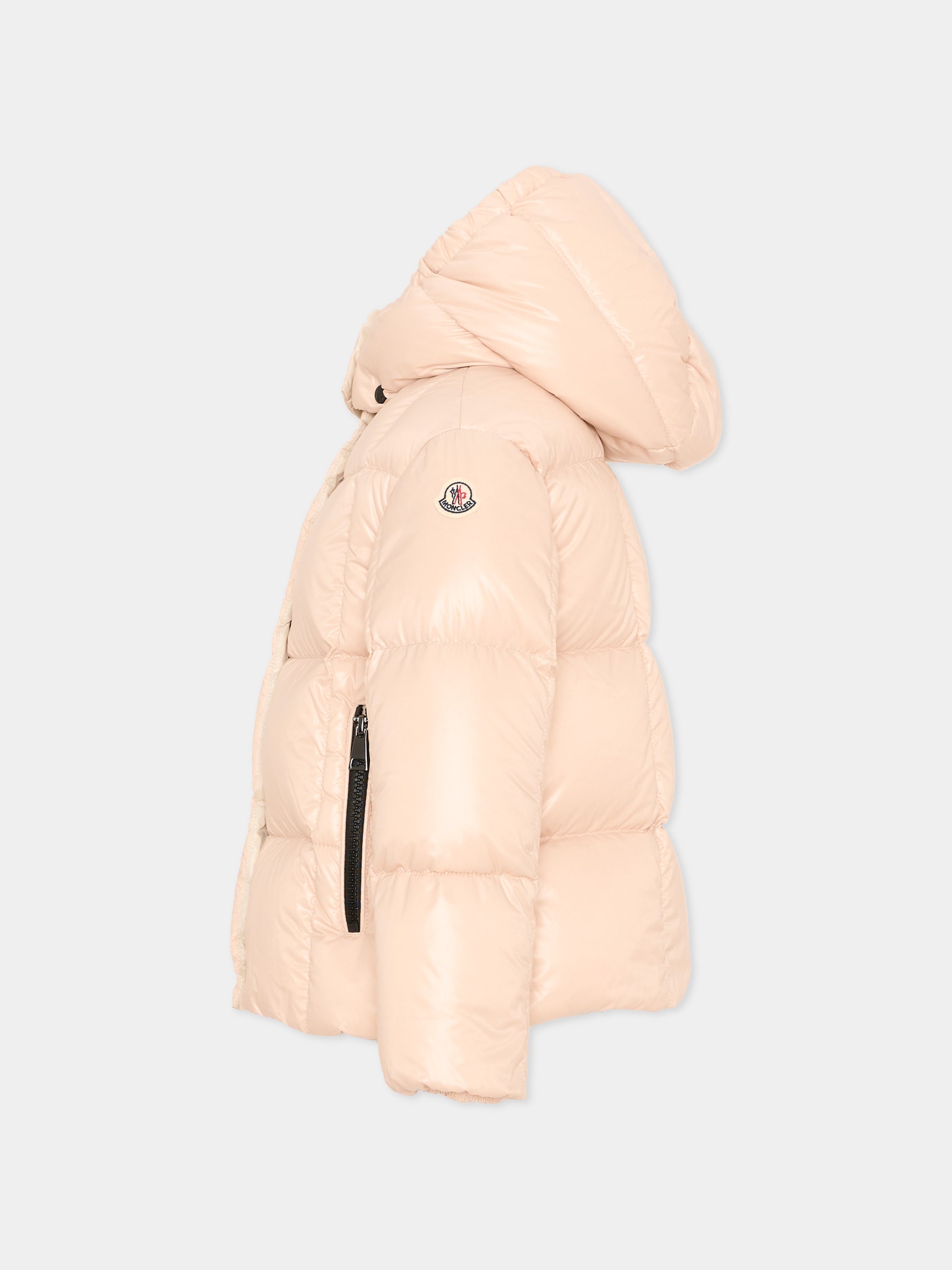 Piumino rosa Parana per bambina con logo,Moncler Kids,L2954 1A00040 597Z8 21G