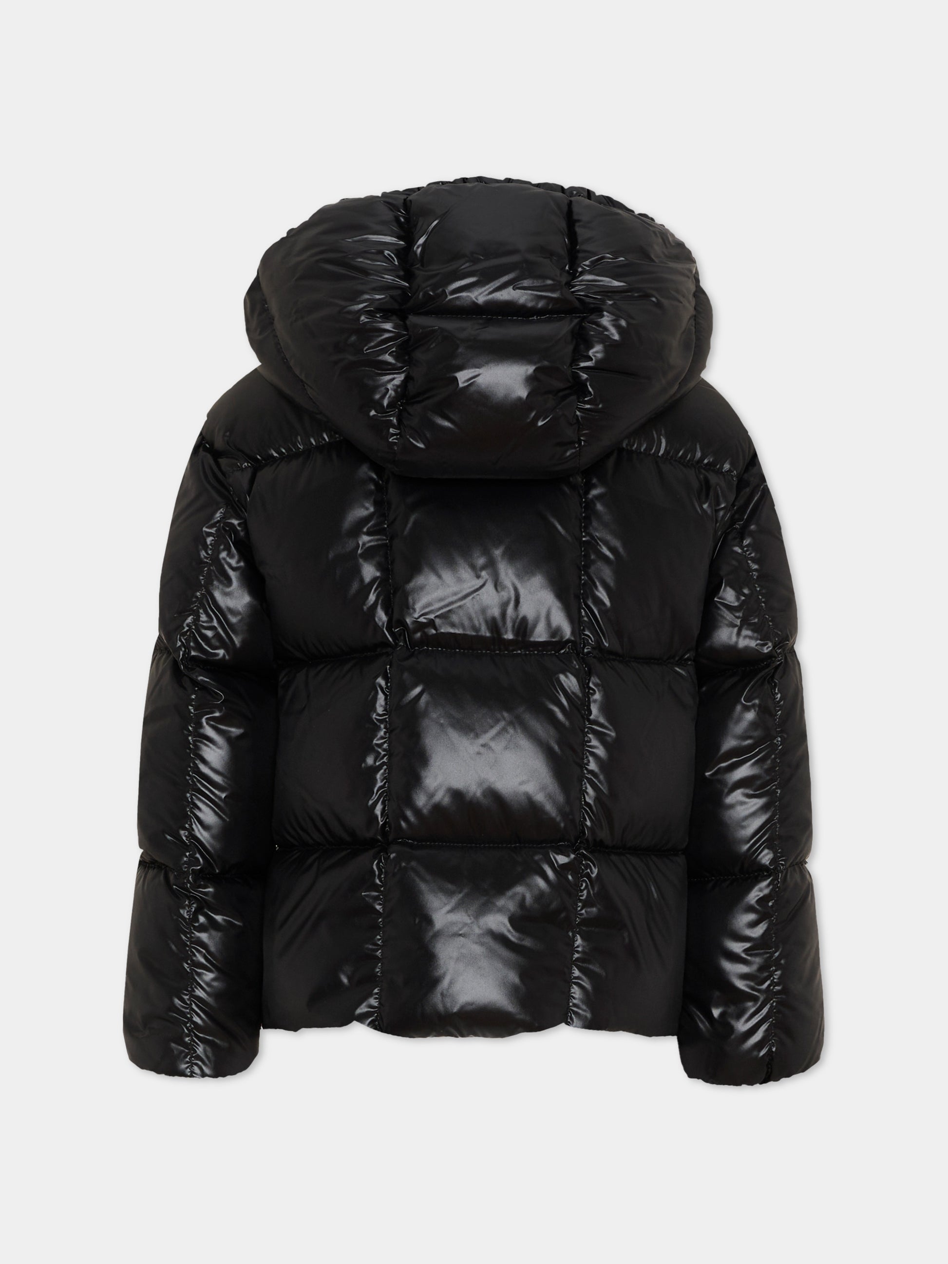 Piumino nero Parana per bambina con logo,Moncler Kids,L2954 1A00040 597Z8 992