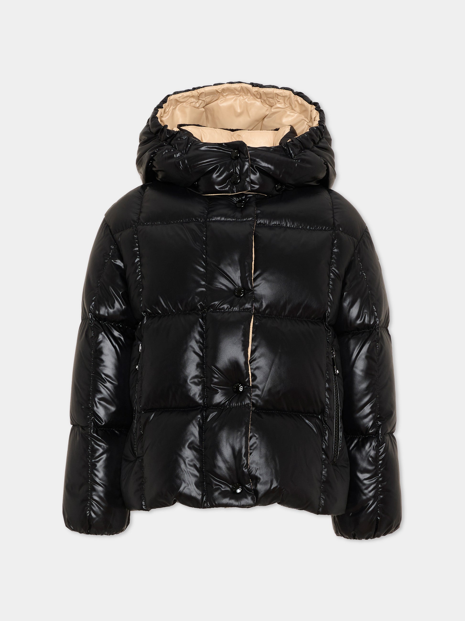 Piumino nero Parana per bambina con logo,Moncler Kids,L2954 1A00040 597Z8 992