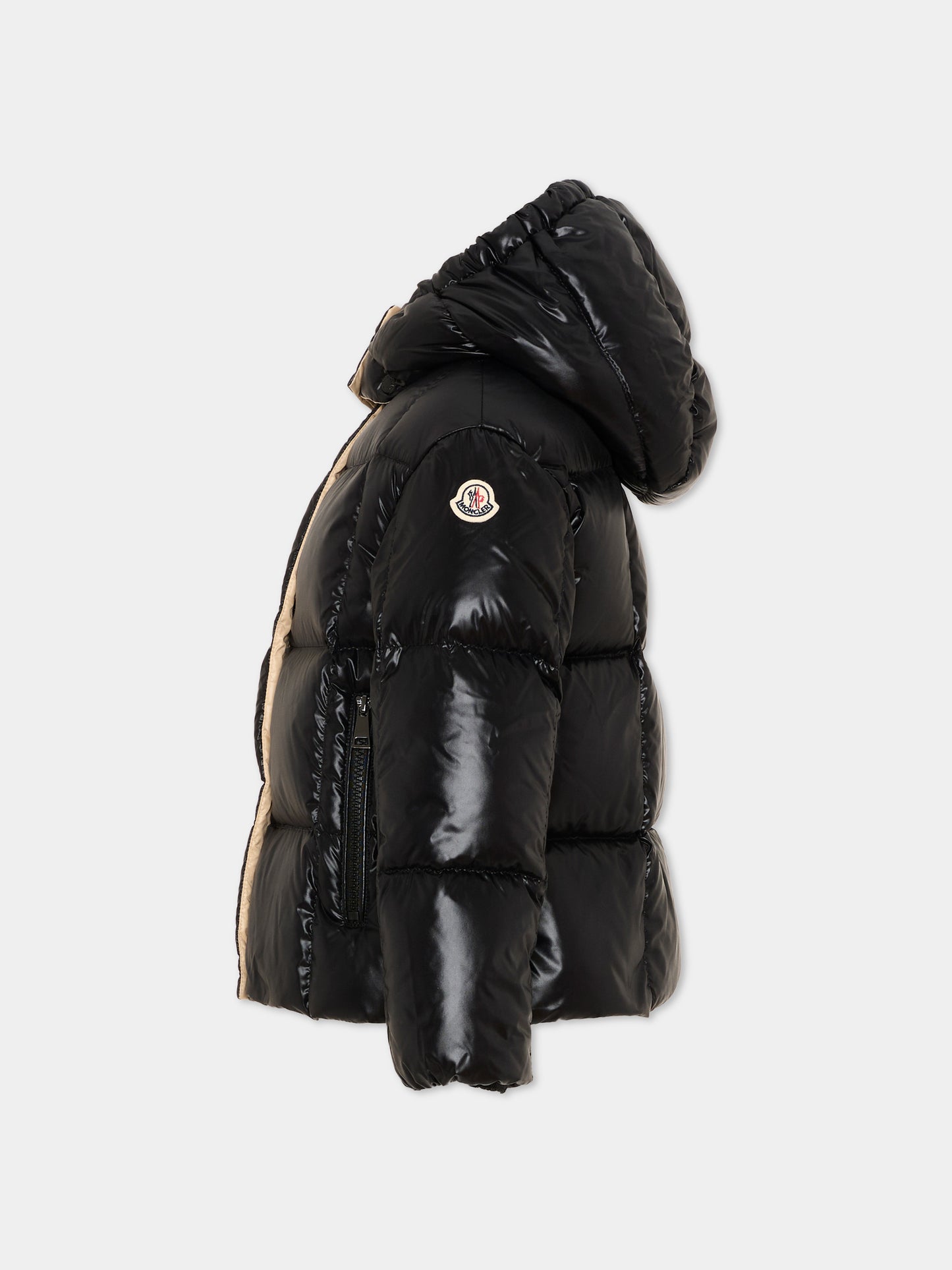 Piumino nero Parana per bambina con logo,Moncler Kids,L2954 1A00040 597Z8 992