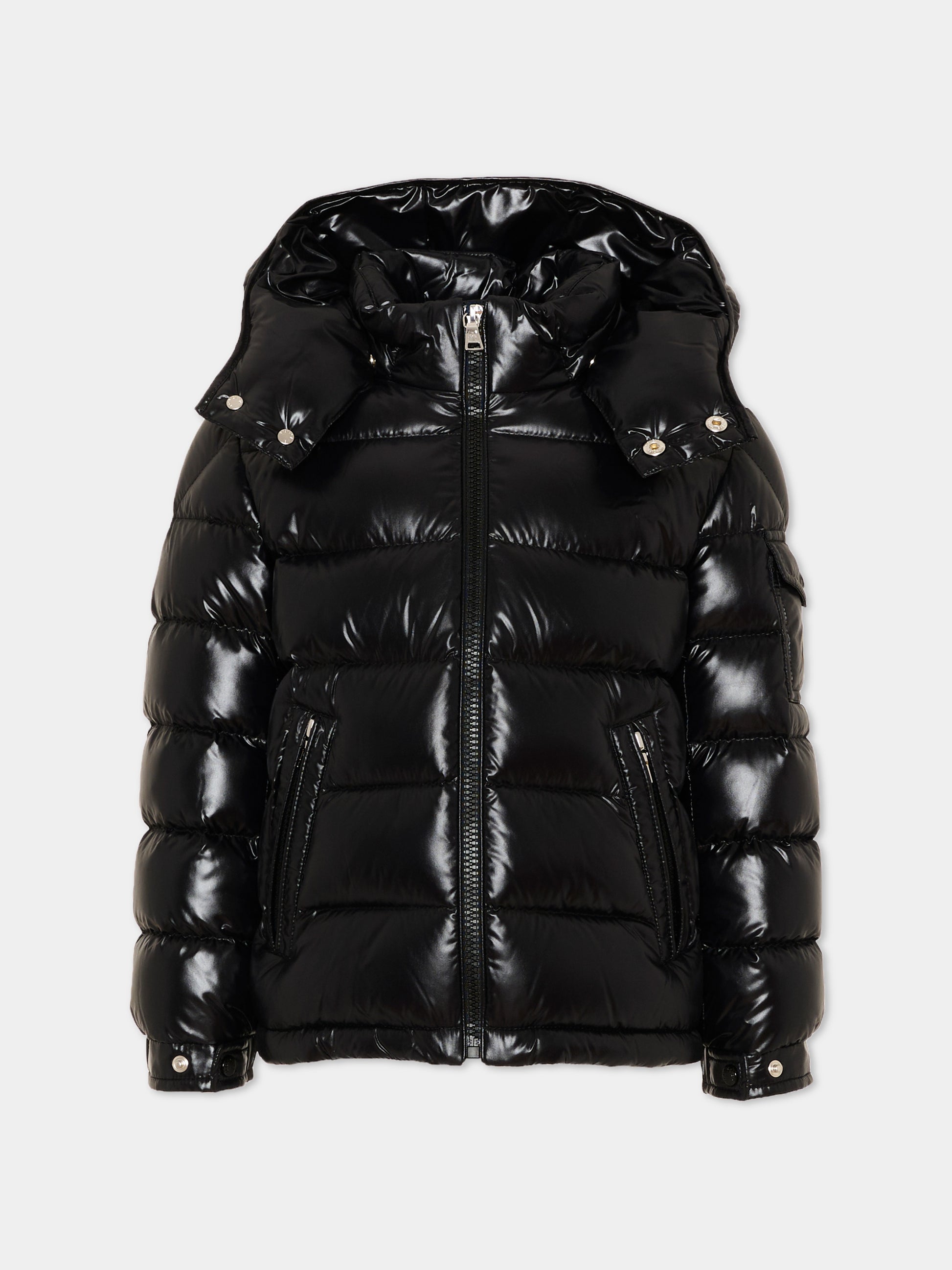 Piumino nero Maya per bambino con logo,Moncler Kids,L2954 1A12520 68950 999