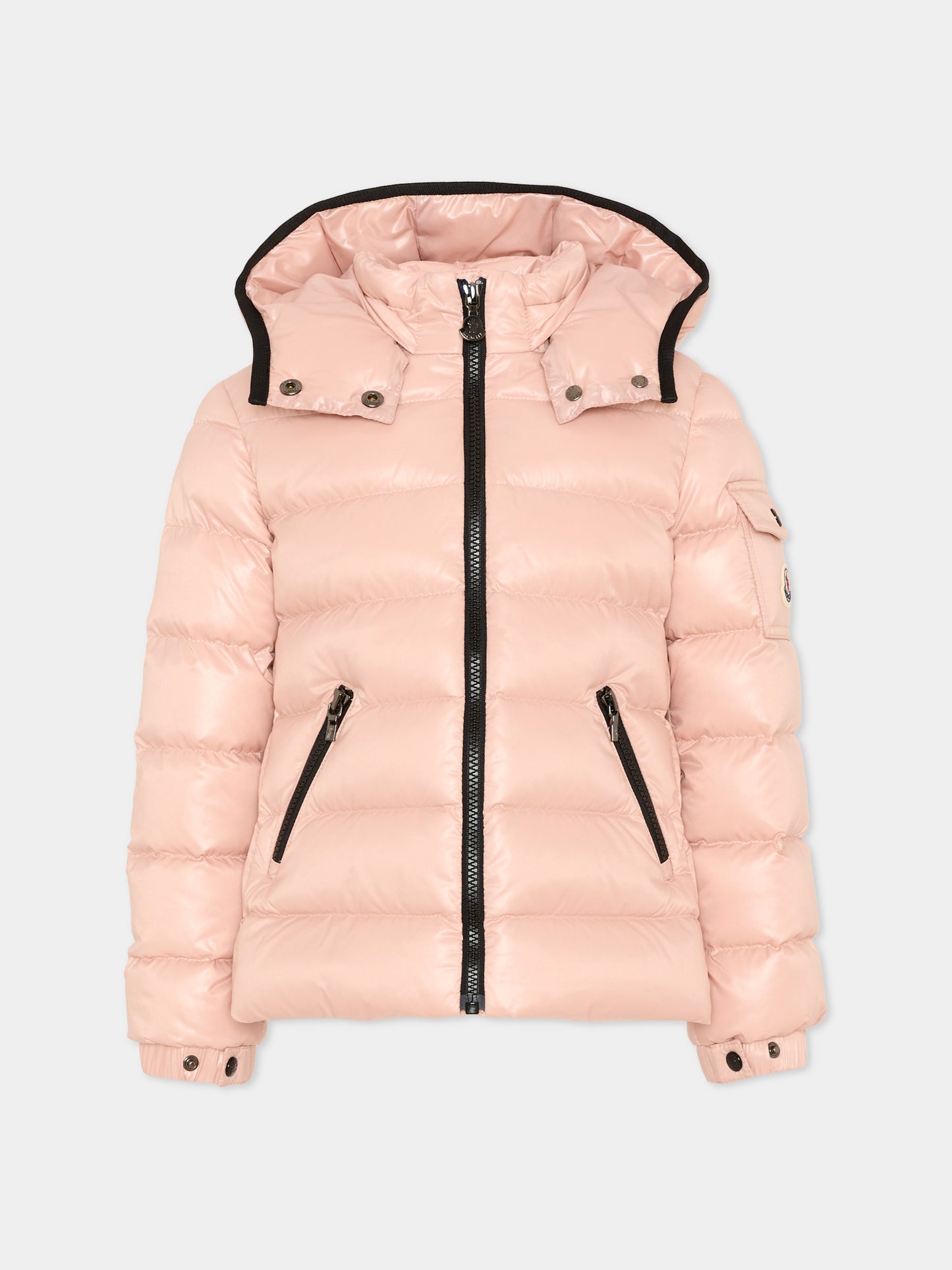 Piumino rosa Bady per bambina con logo,Moncler Kids,L2954 1A52710 68950 512