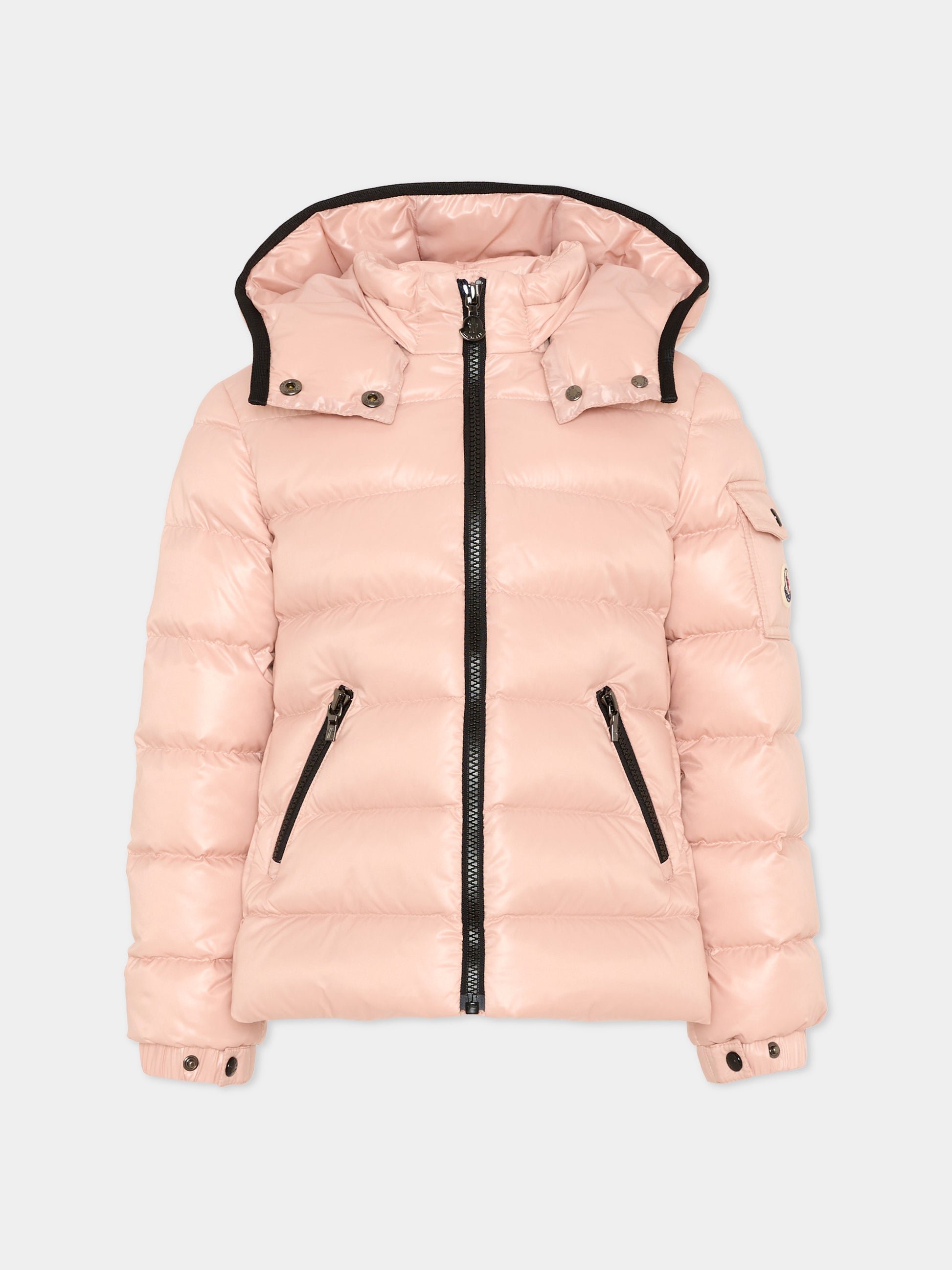 Piumino rosa Bady per bambina con logo,Moncler Kids,L2954 1A52710 68950 512