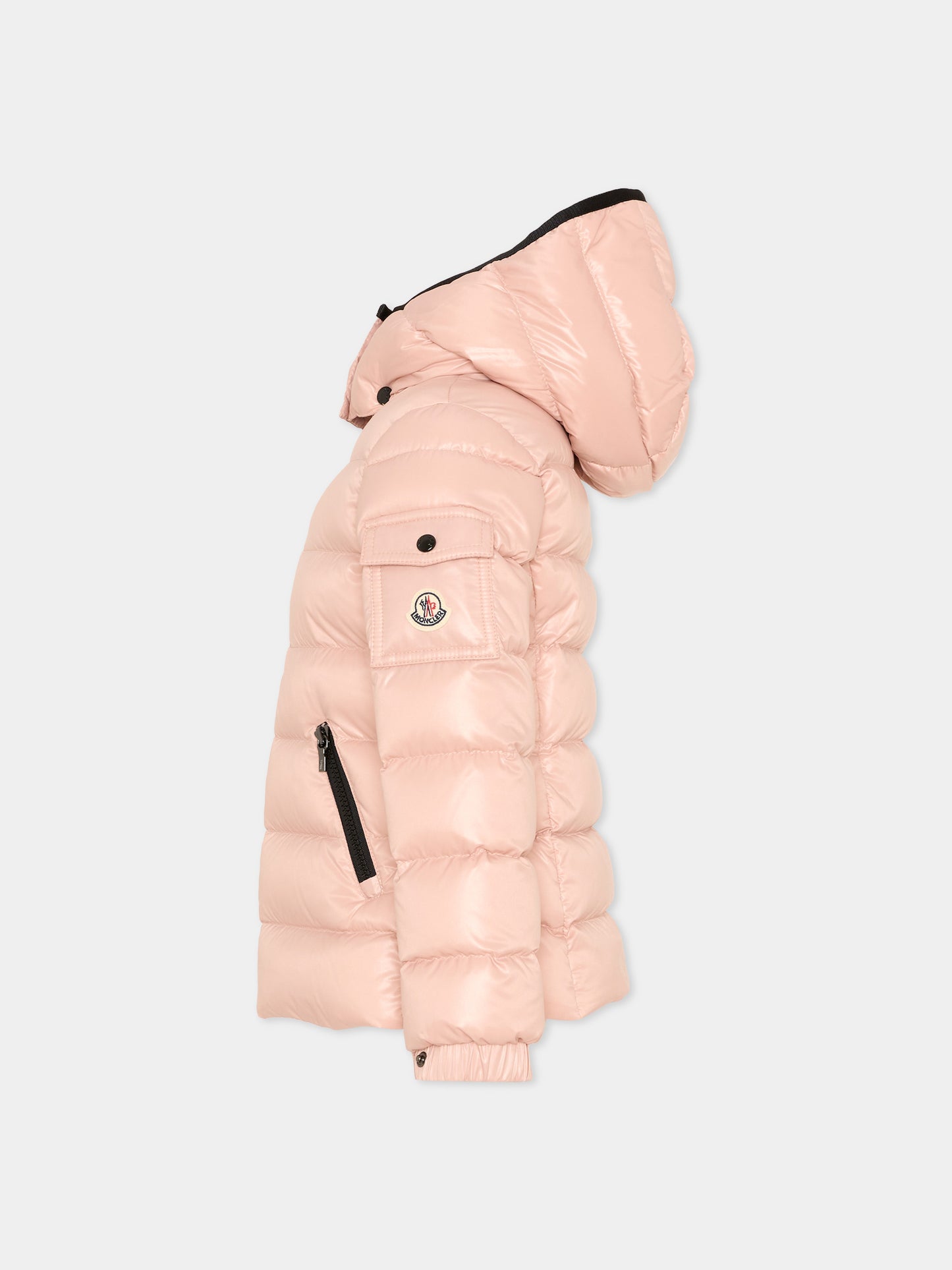 Piumino rosa Bady per bambina con logo,Moncler Kids,L2954 1A52710 68950 512