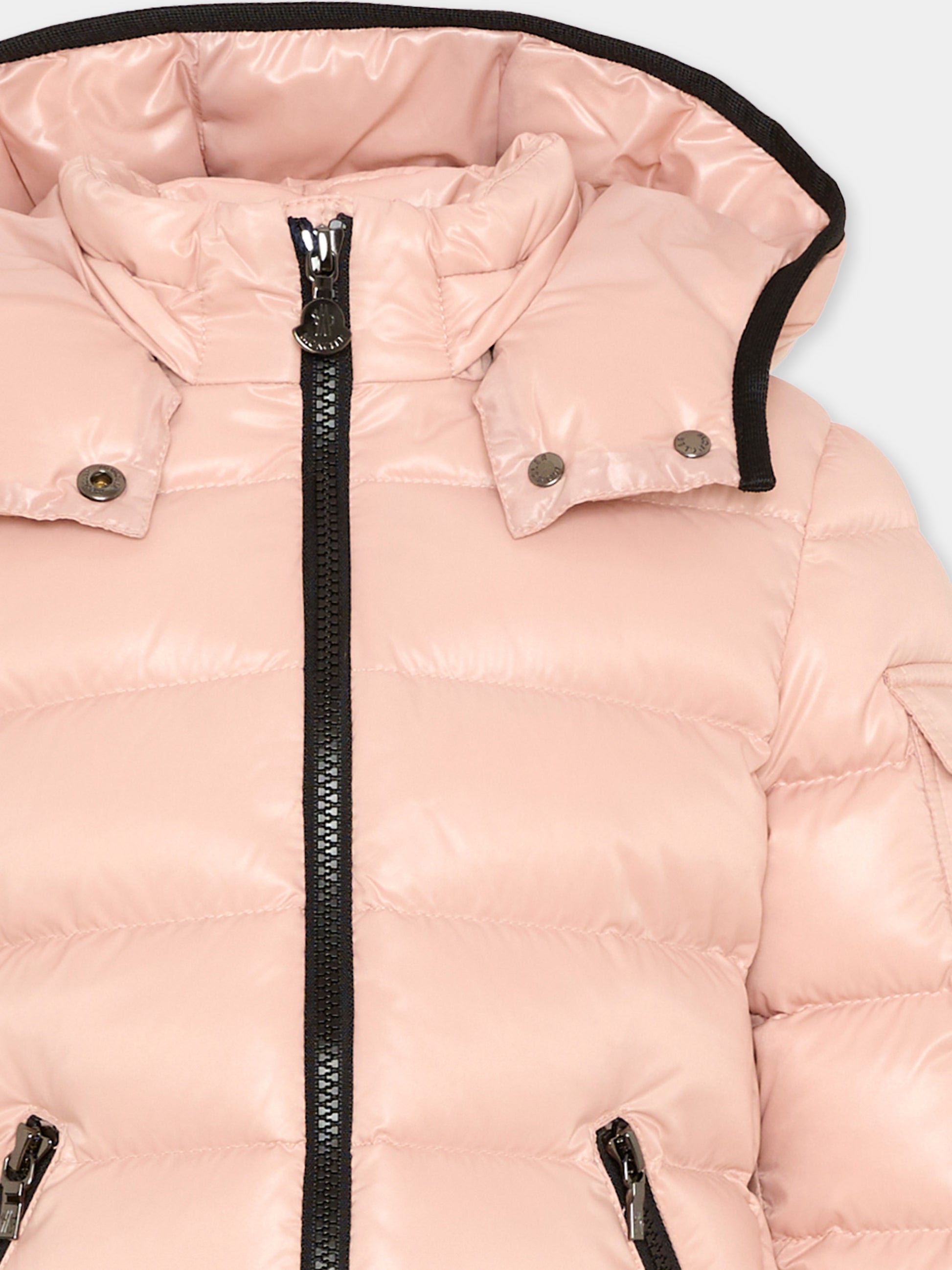 Piumino rosa Bady per bambina con logo,Moncler Kids,L2954 1A52710 68950 512