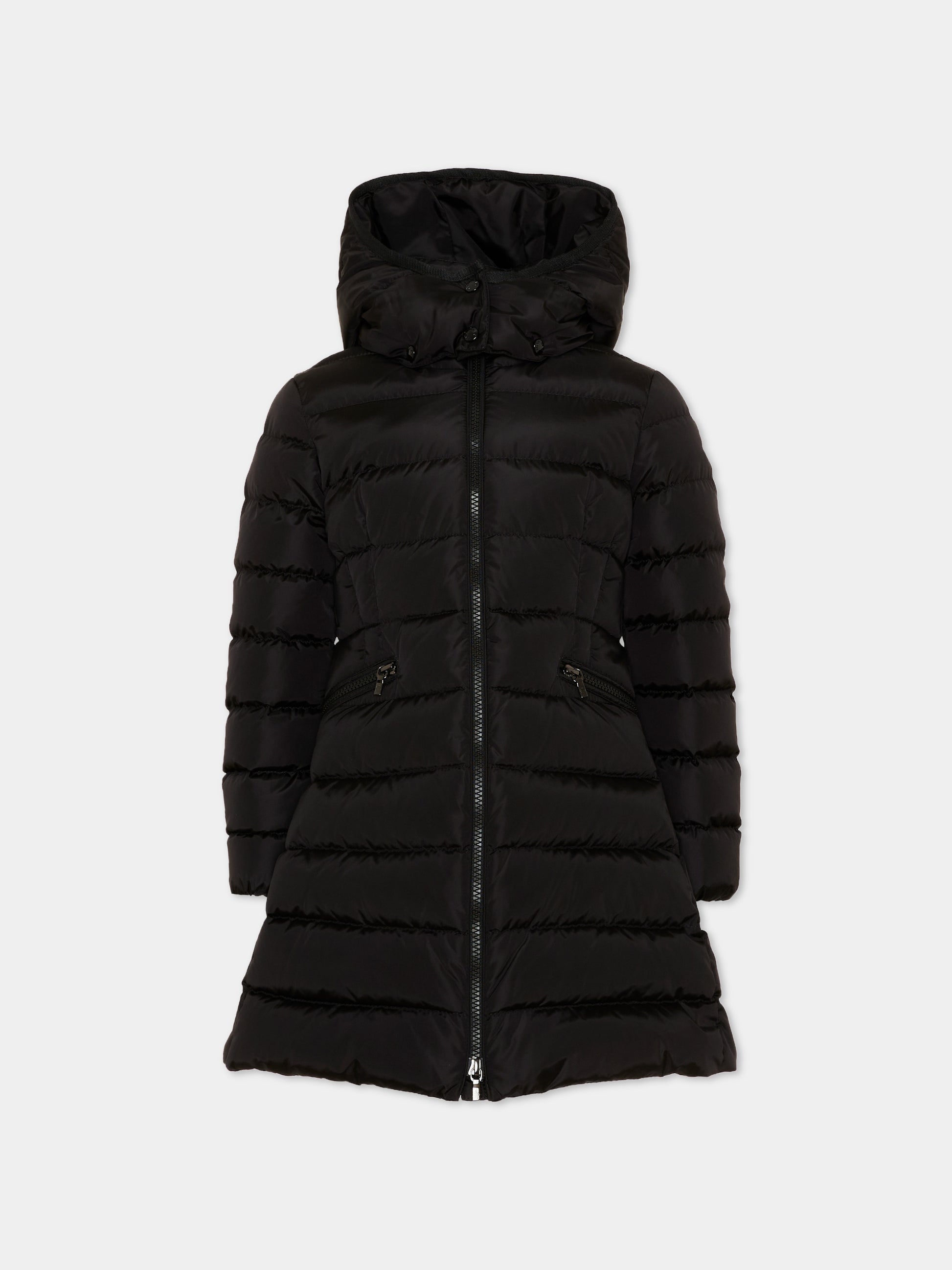 Piumino nero Charpal per bambina con logo,Moncler Kids,L2954 1C50210 54155 999