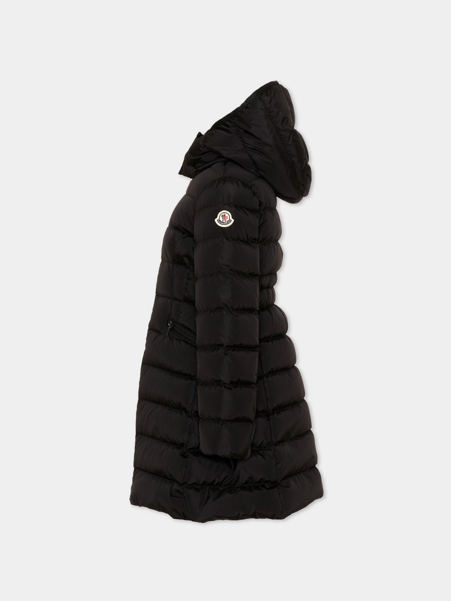 Piumino nero Charpal per bambina con logo,Moncler Kids,L2954 1C50210 54155 999