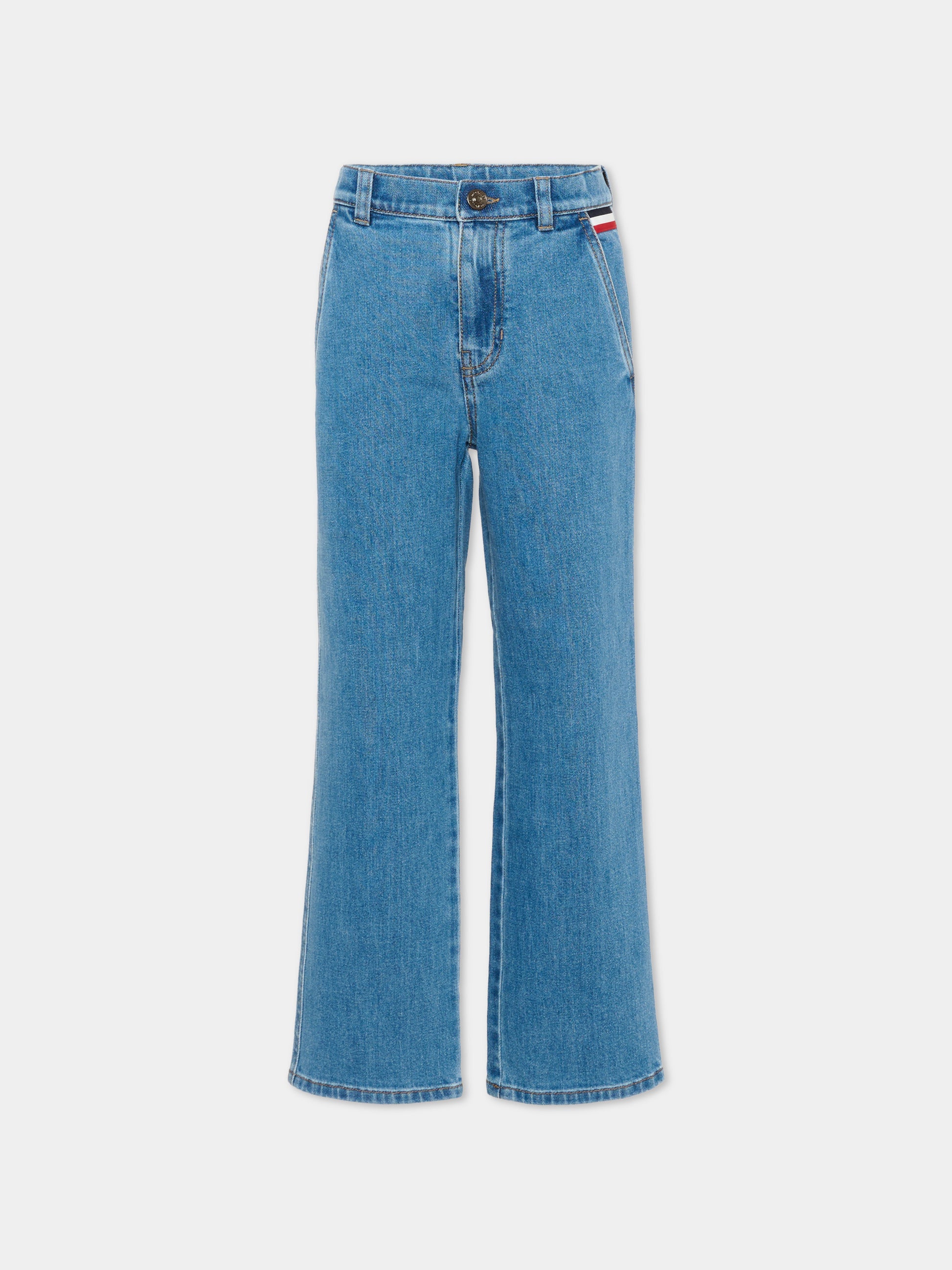 Jeans denim per bambino con logo,Moncler Kids,L2954 2A00004 598A1 730