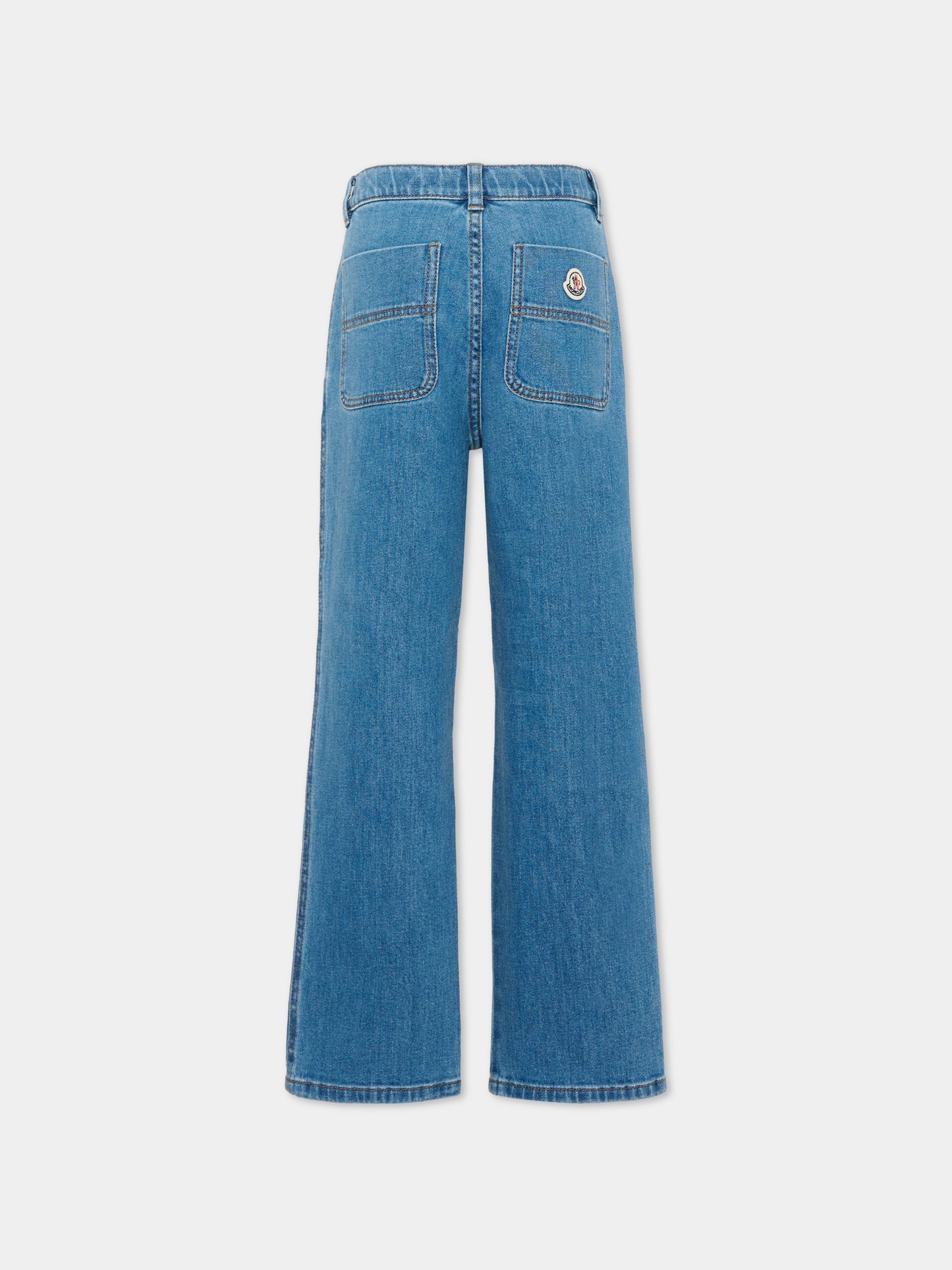 Jeans denim per bambino con logo,Moncler Kids,L2954 2A00004 598A1 730