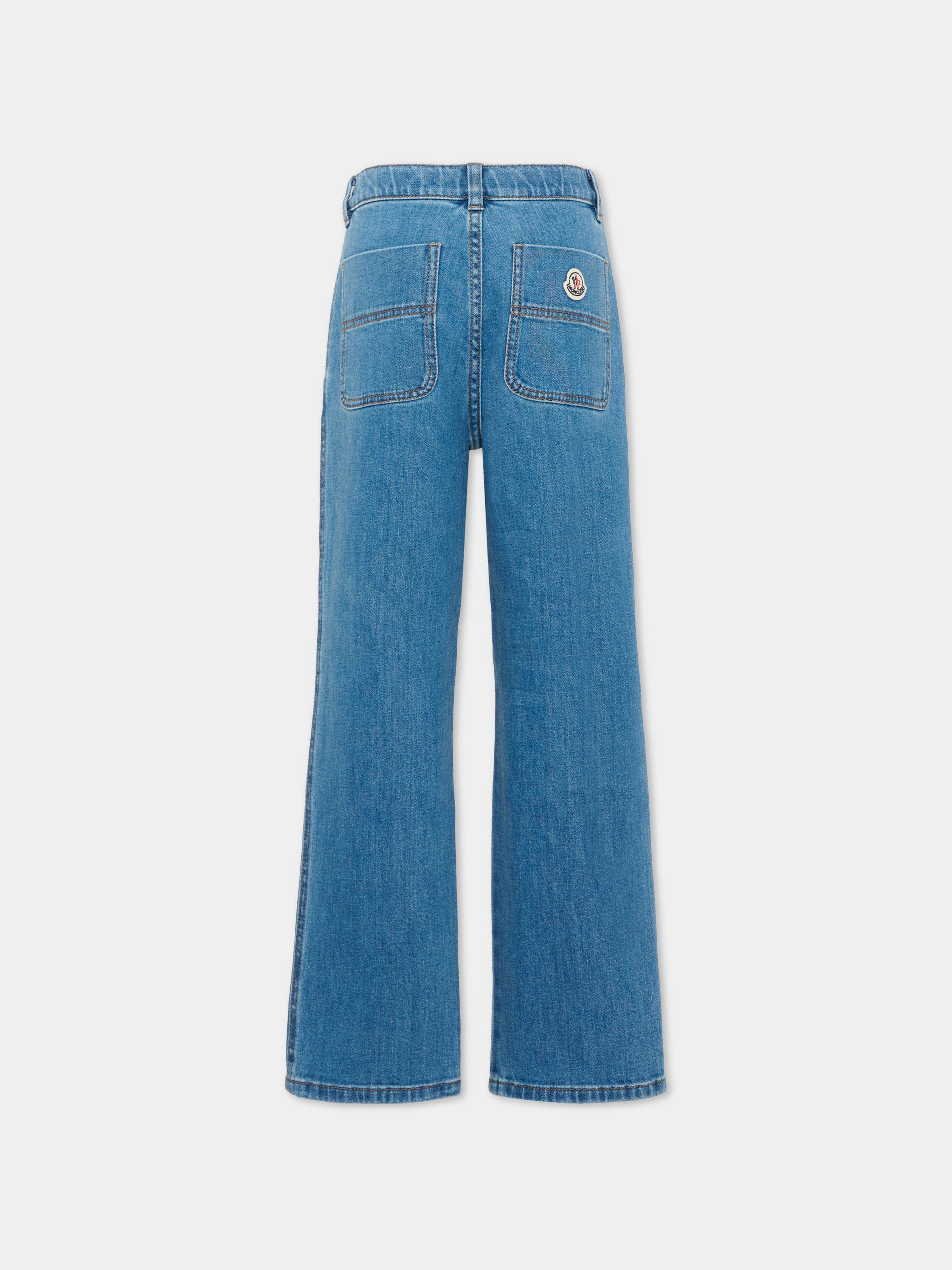 Jeans denim per bambino con logo,Moncler Kids,L2954 2A00004 598A1 730