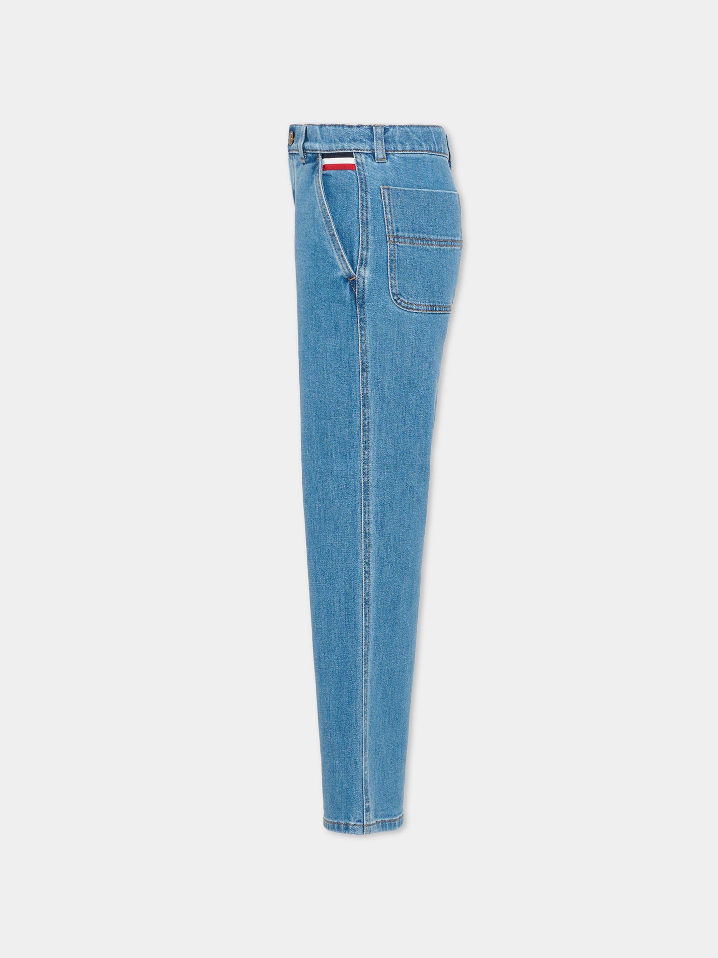 Jeans denim per bambino con logo,Moncler Kids,L2954 2A00004 598A1 730