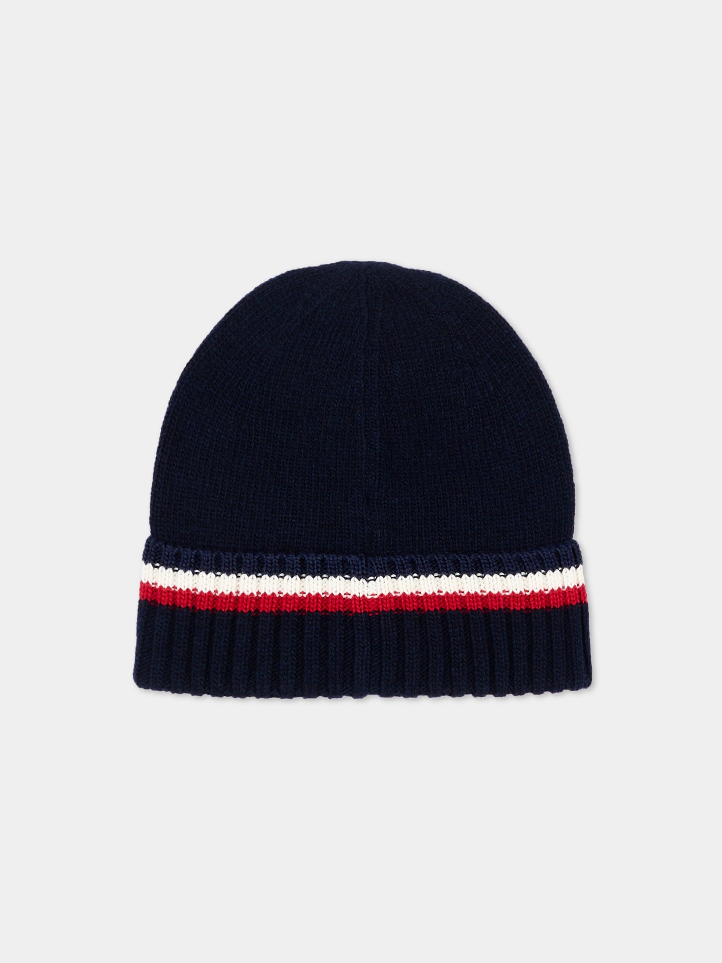 Berretto blu per bambino con logo,Moncler Kids,L2954 3B00001 M4281 745