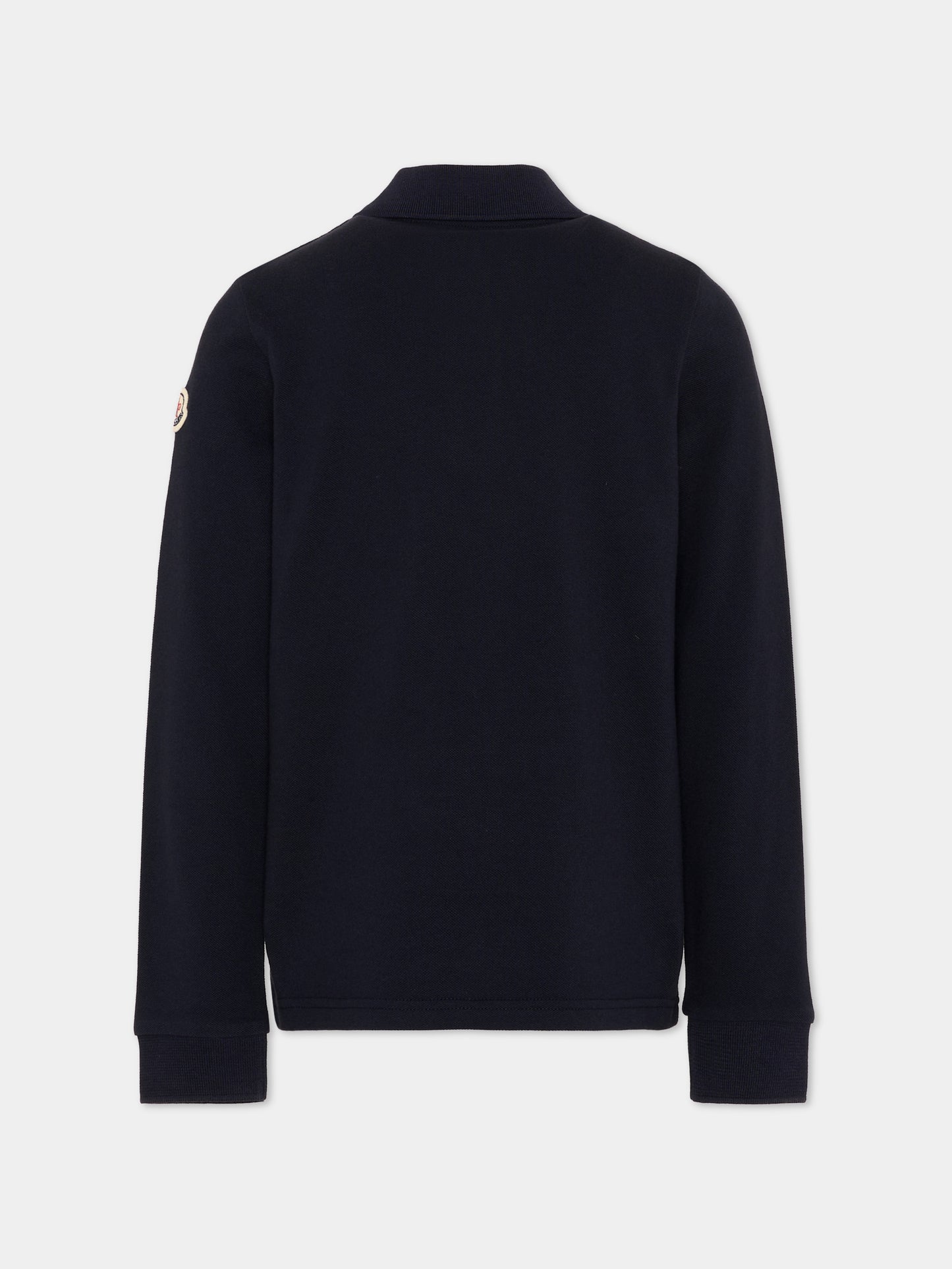 Polo blu per bambino con logo,Moncler Kids,L2954 8B00001 8496W 778