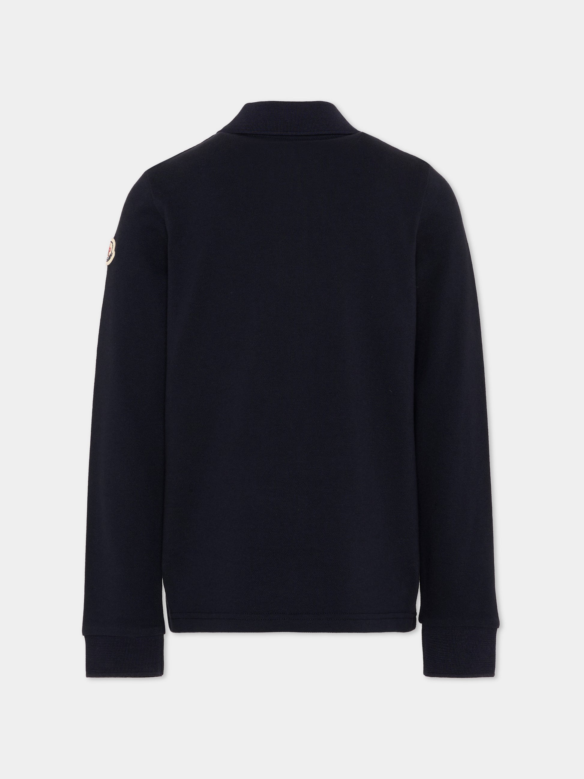 Polo blu per bambino con logo,Moncler Kids,L2954 8B00001 8496W 778