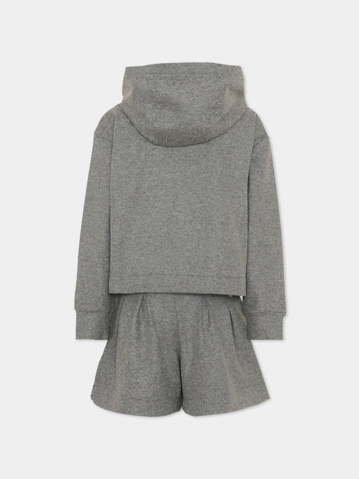 Completo sportivo grigio per bambina con logo,Moncler Kids,L2954 8M00005 89B0Y 935