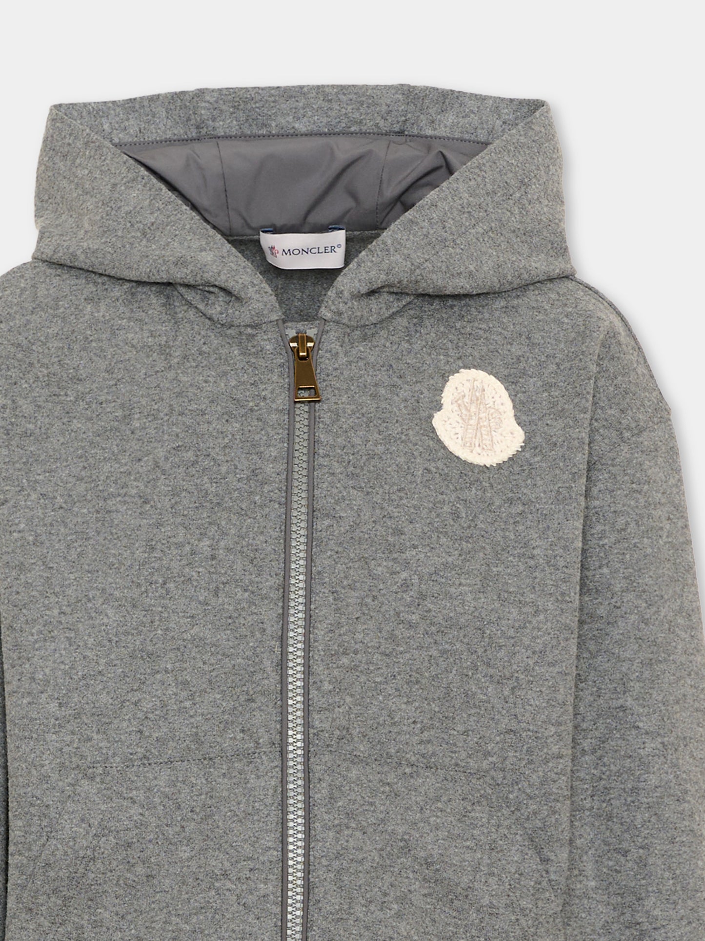 Completo sportivo grigio per bambina con logo,Moncler Kids,L2954 8M00005 89B0Y 935