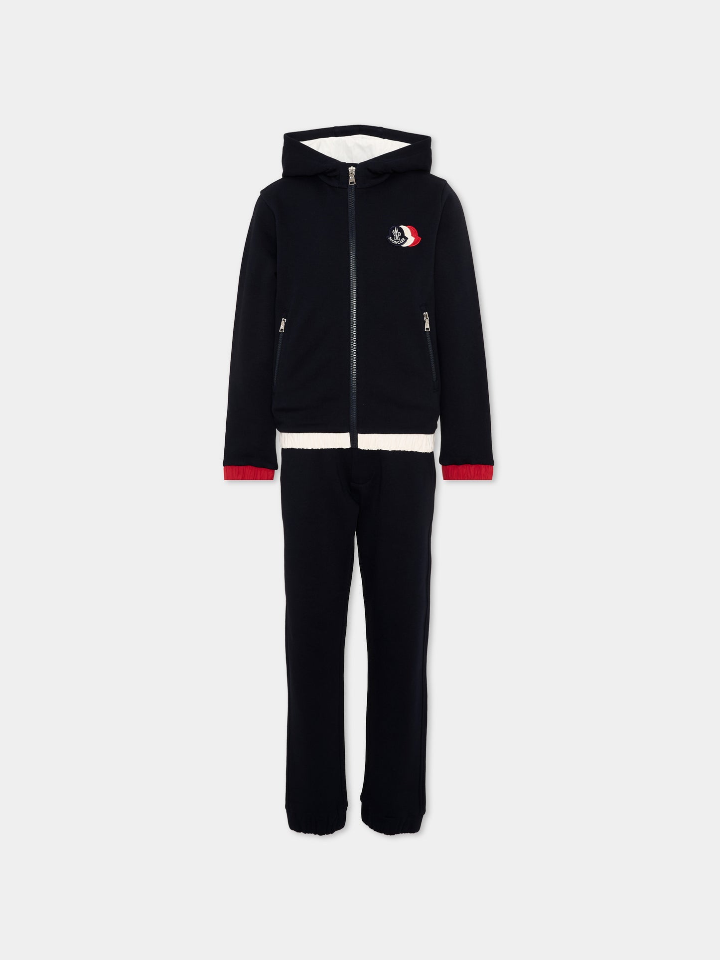 Completo sportivo blu per bambino con logo,Moncler Kids,L2954 8M00009 899PS 778