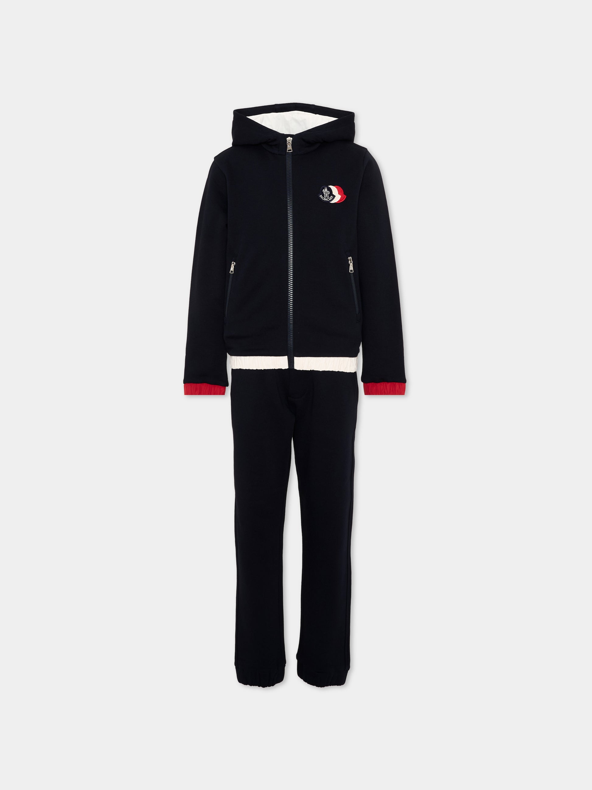 Completo sportivo blu per bambino con logo,Moncler Kids,L2954 8M00009 899PS 778