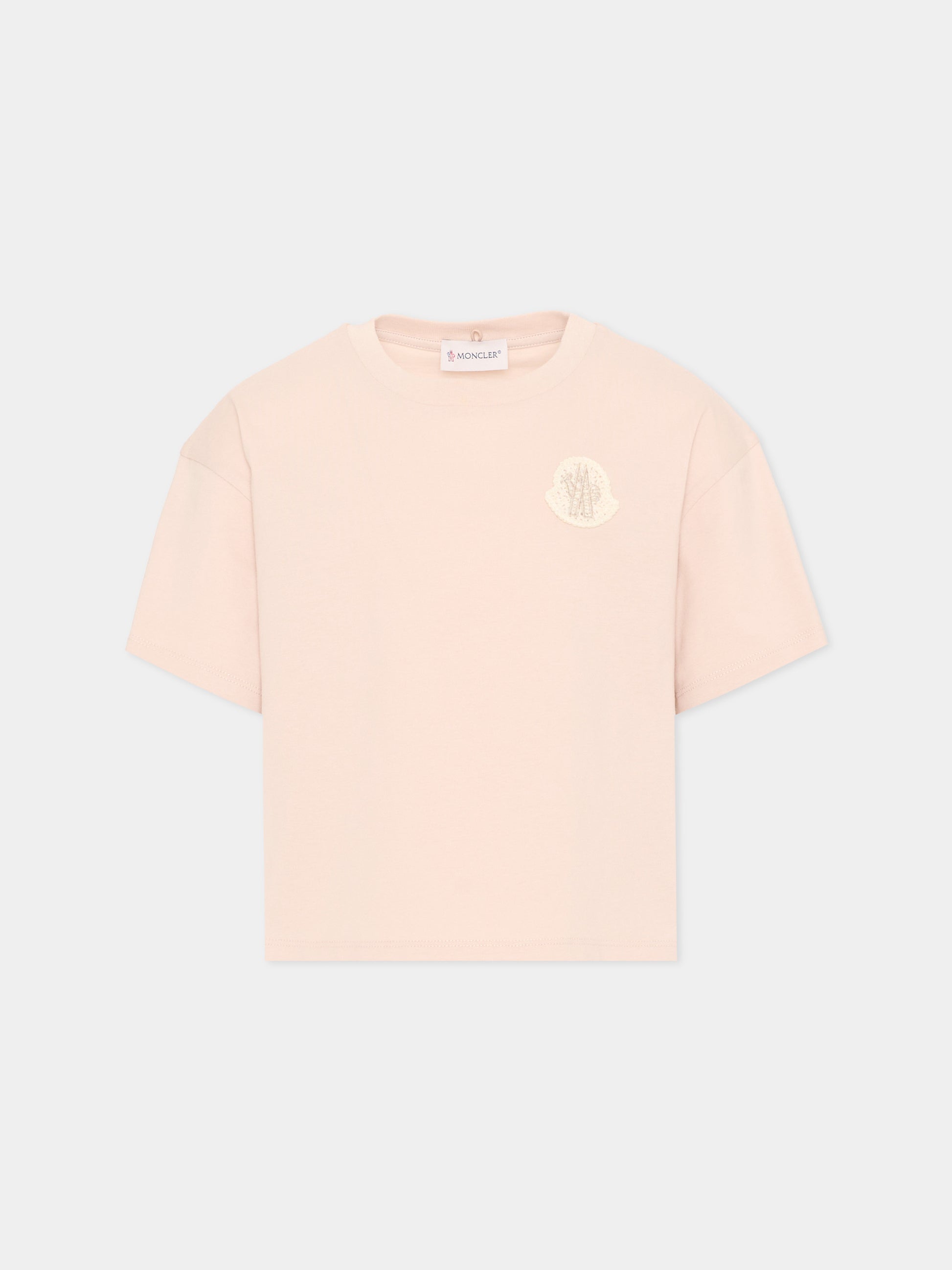 T-Shirt rosa per bambina con logo,Moncler Kids,L2954 8P00001 83907 F05