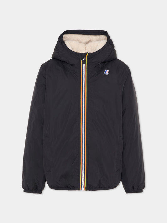 Giubbotto nero Claudine Orsetto per bambini con logo,K-way,K7142TW USY