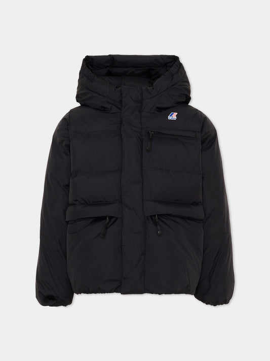 Piumino nero Aurele Heavy per bambini con logo,K-way,K6141CW USY