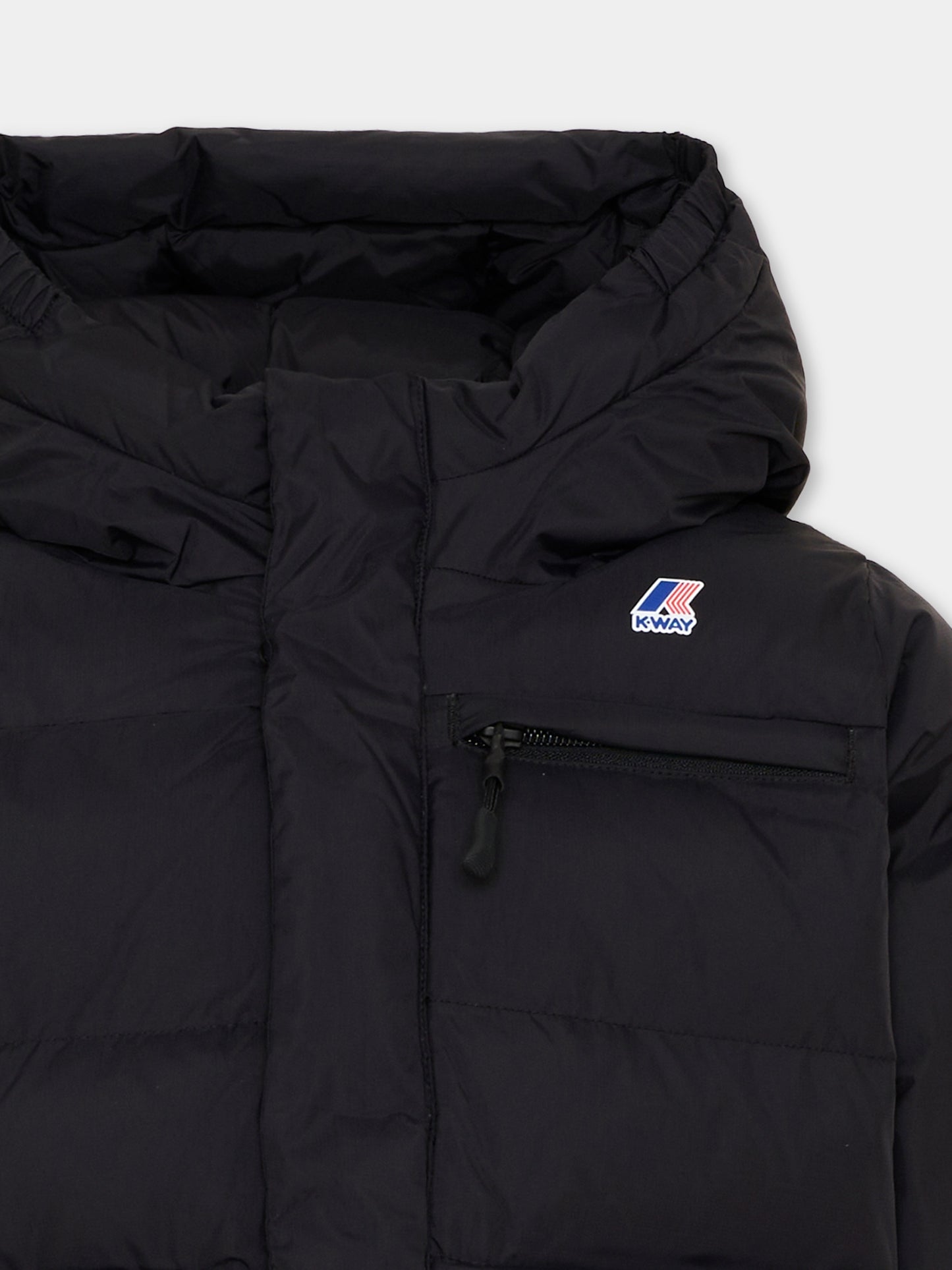 Piumino nero Aurele Heavy per bambini con logo,K-way,K6141CW USY