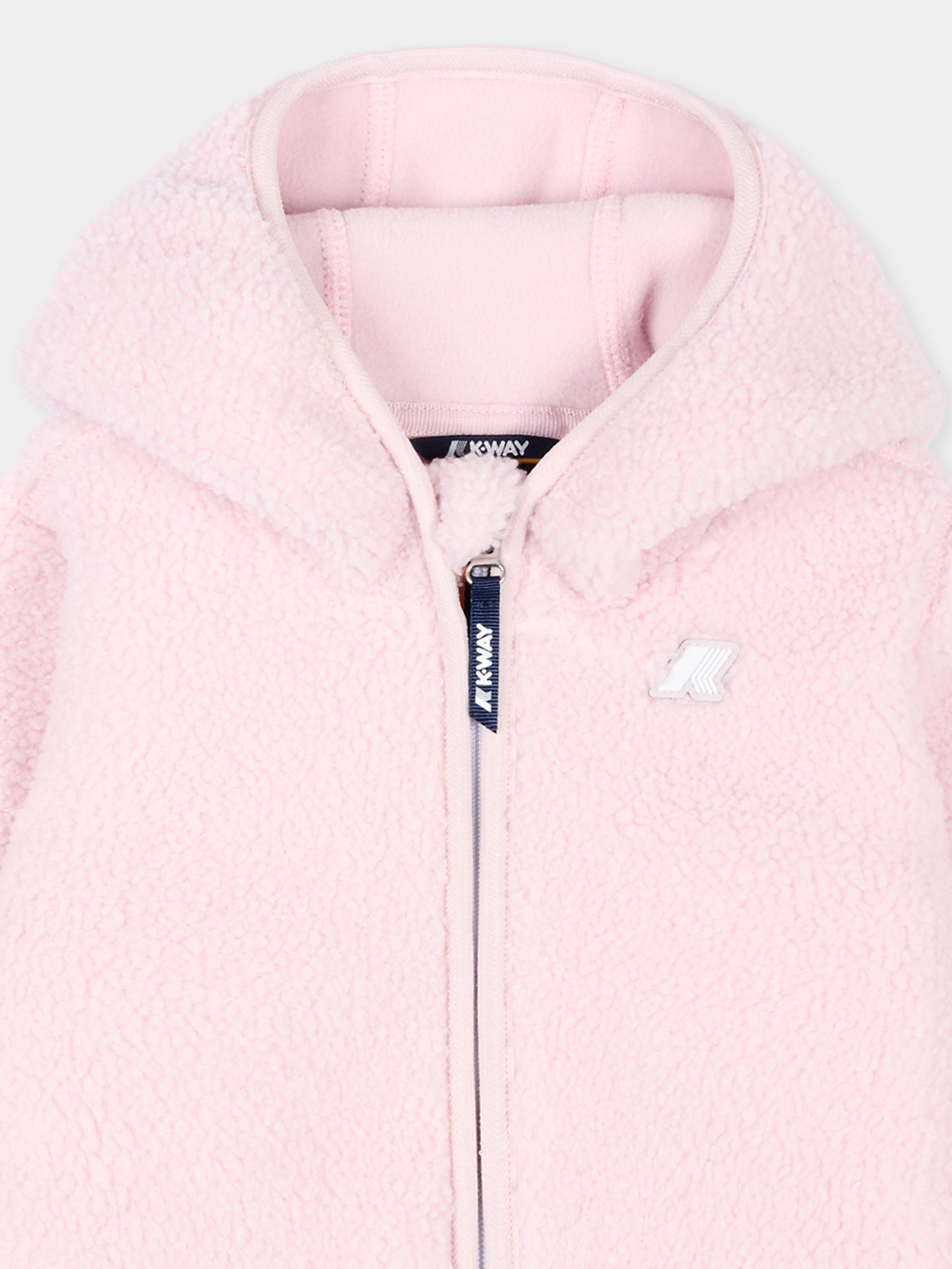 Ecopelliccia rosa Janne Polar per neonata con logo,K-way,K41478W W4U