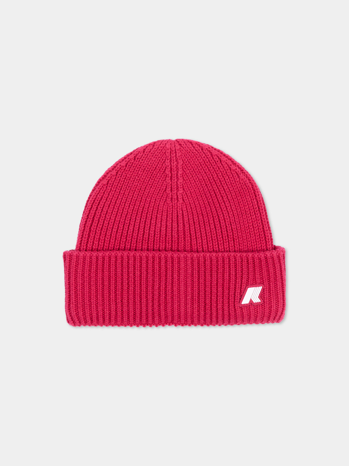 Berretto fucsia per neonata con logo,K-way,K1151RW X6R