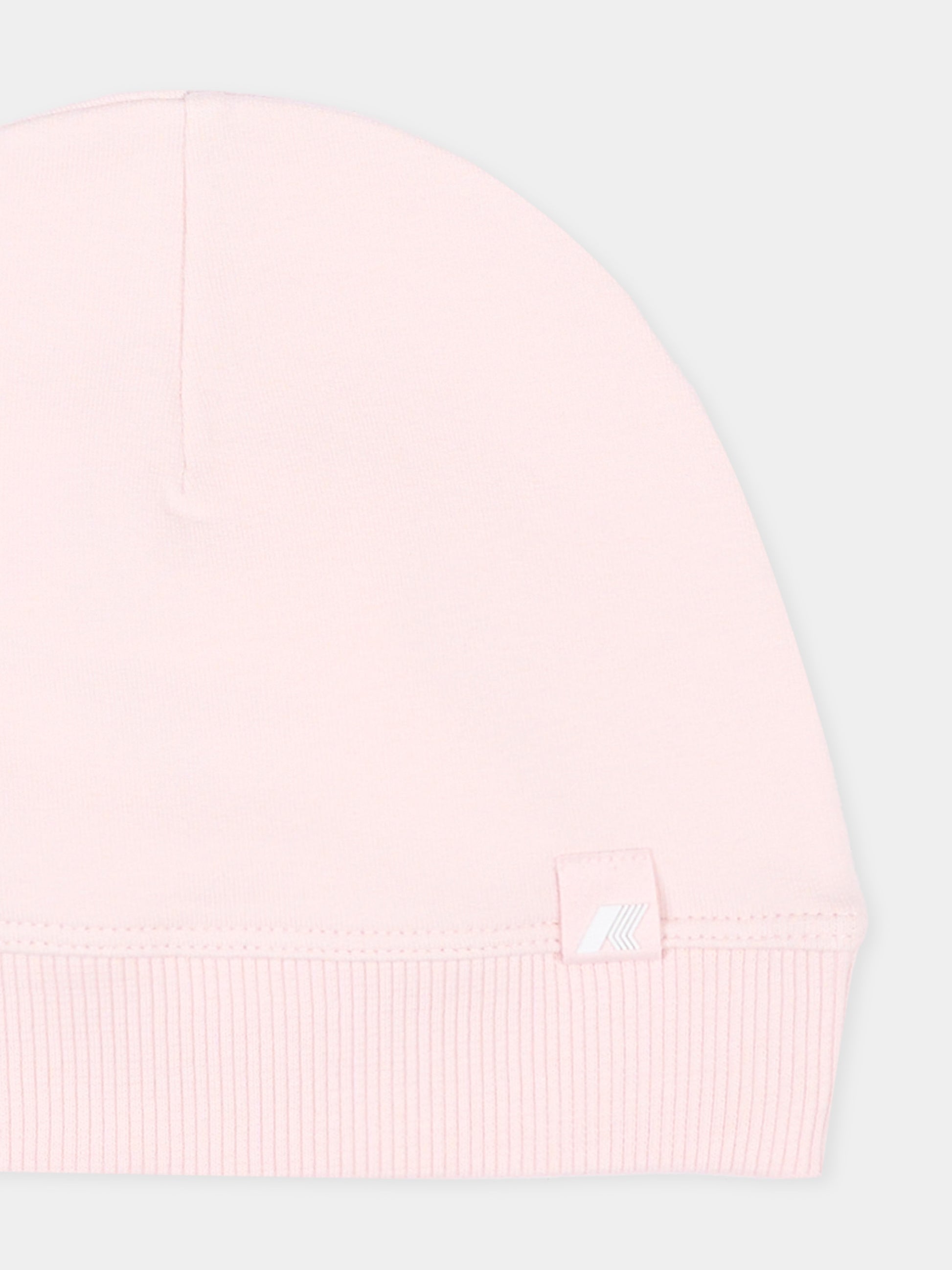 Berretto rosa per neonata con logo,K-way,K7134VW W4U