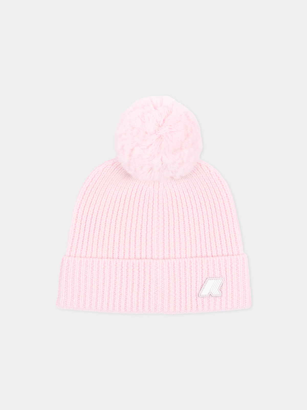 Berretto rosa per bambina con logo,K-way,K31359W W4U