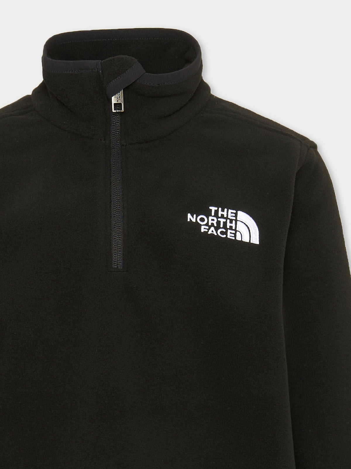 Felpa girocollo nera con mezza zip per bambino,The North Face Kids,NF0A8CVGJK31