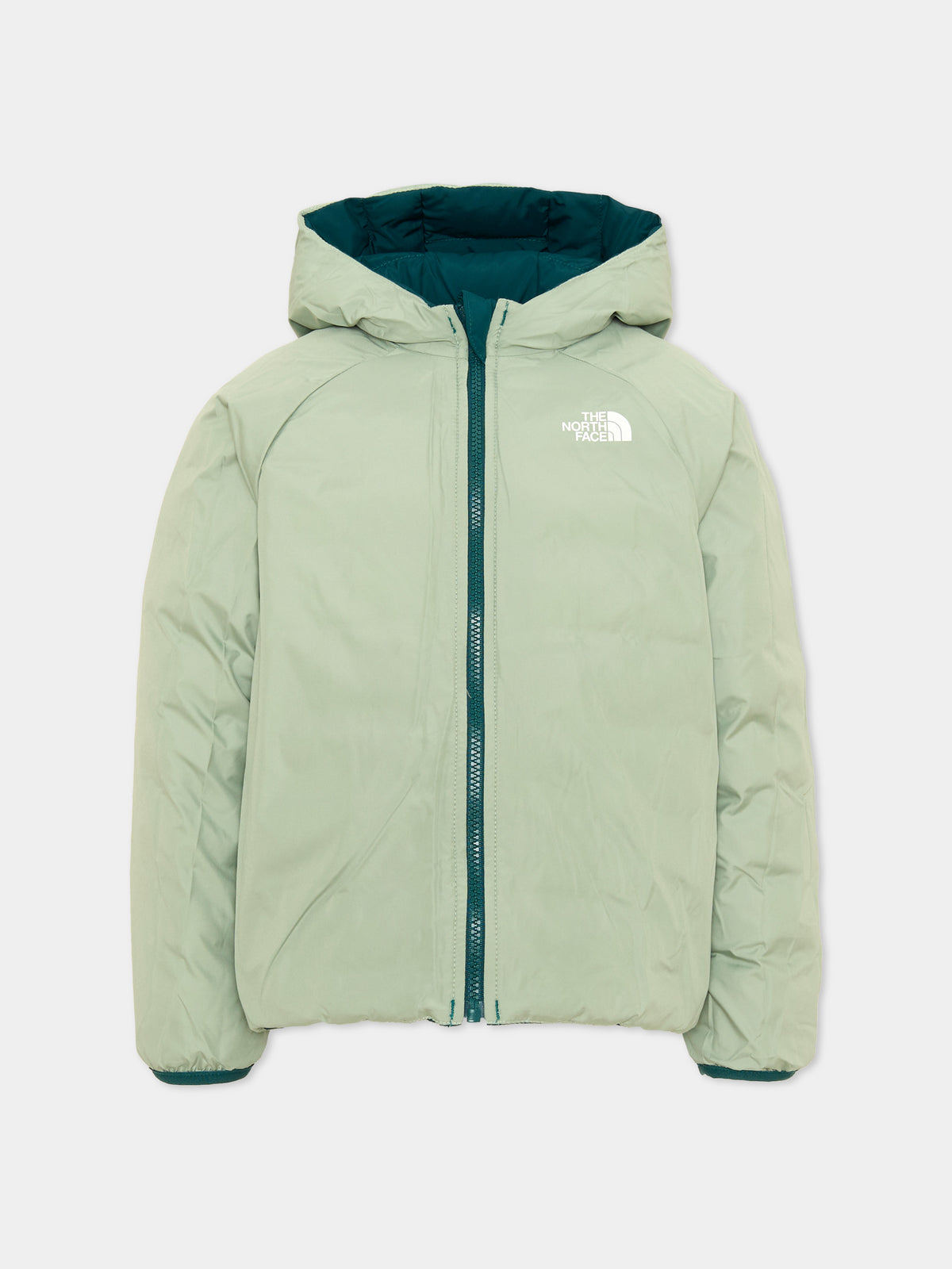 Piumino verde per bambino con cappuccio,The North Face Kids,NF0A88VJN4J1