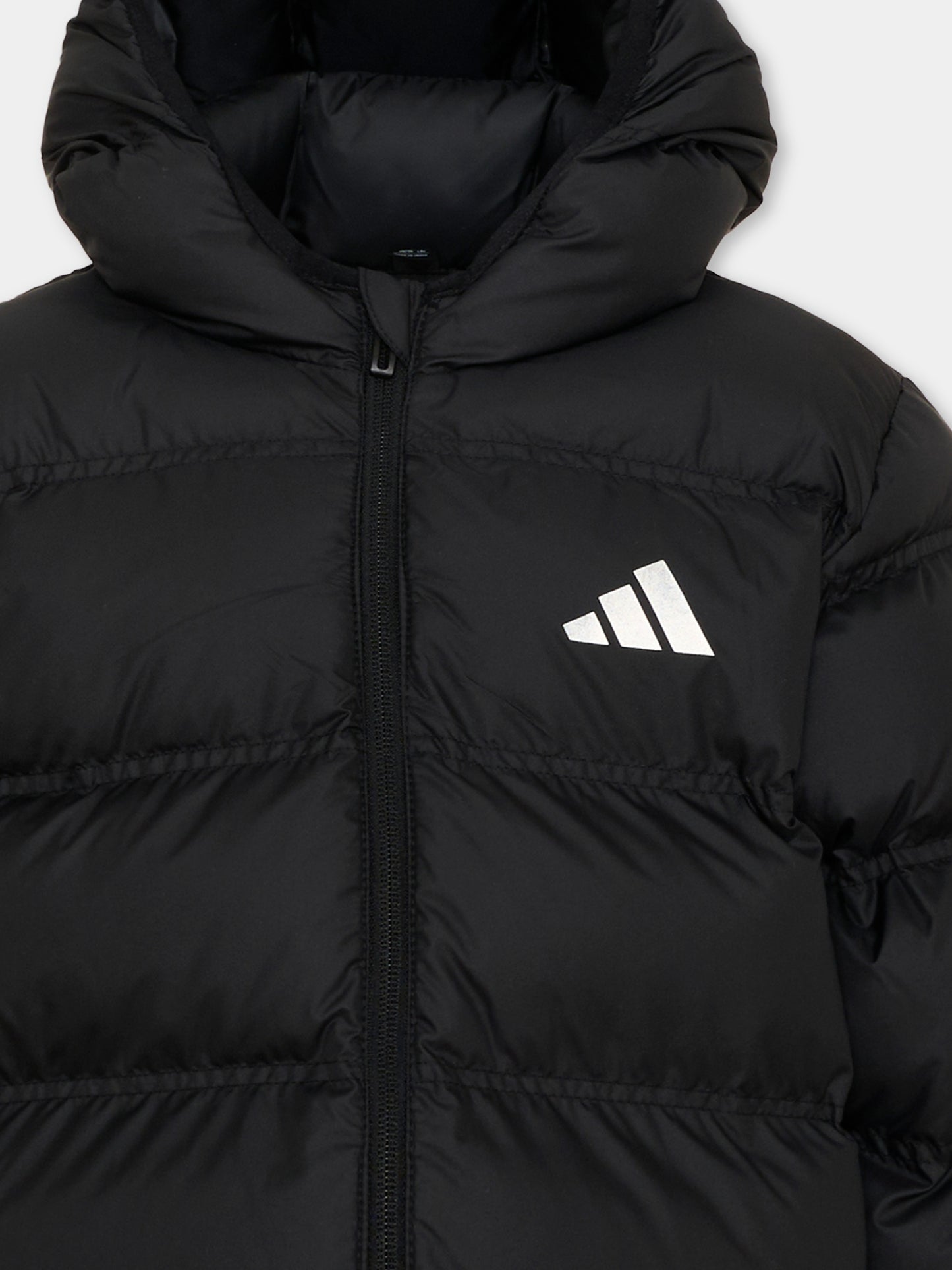Piumini nero per bambini logo riflettente,Adidas,KH0198