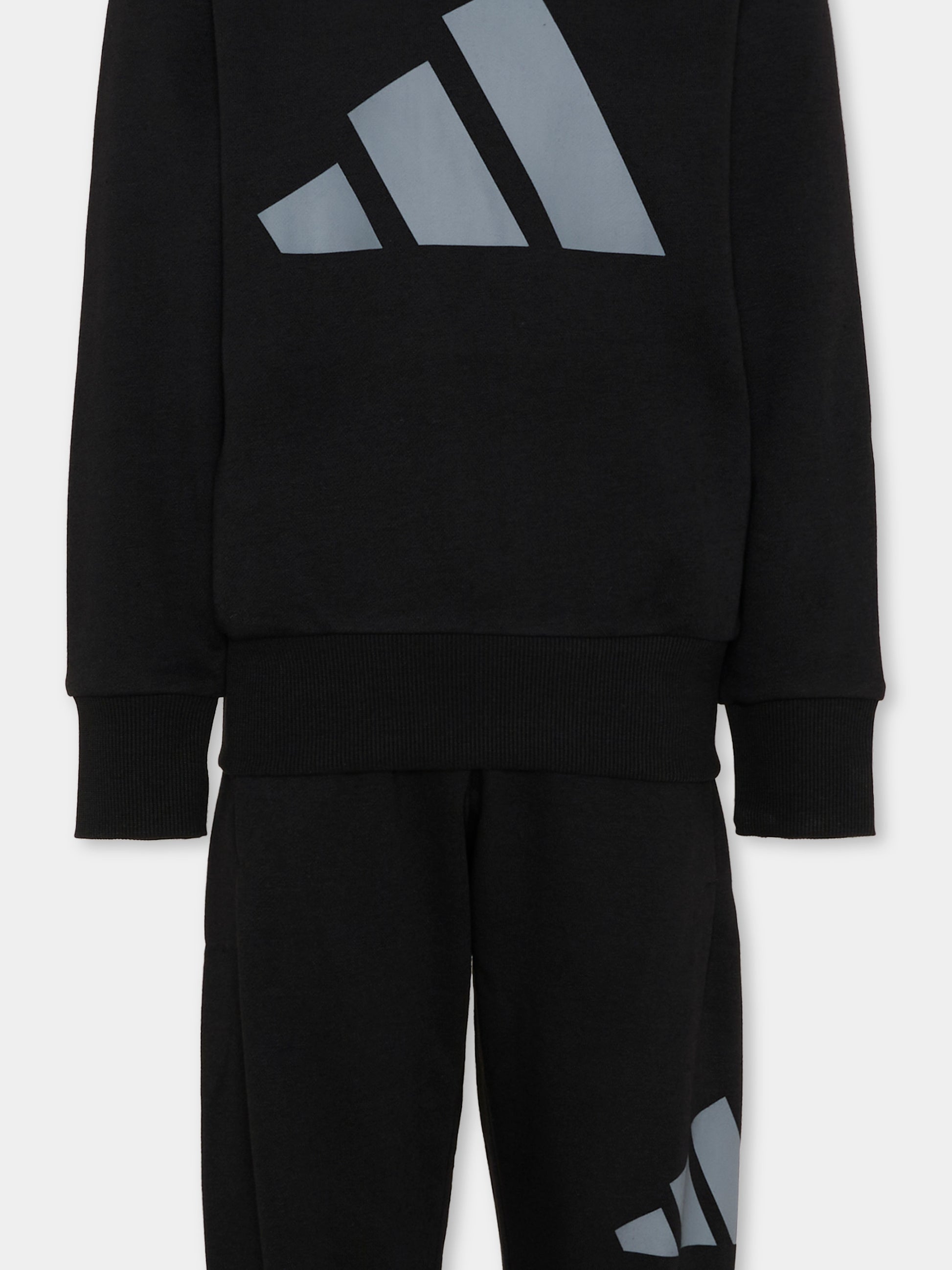 Completo sportivo lungo nero con logo per bambino,Adidas,KQ7836