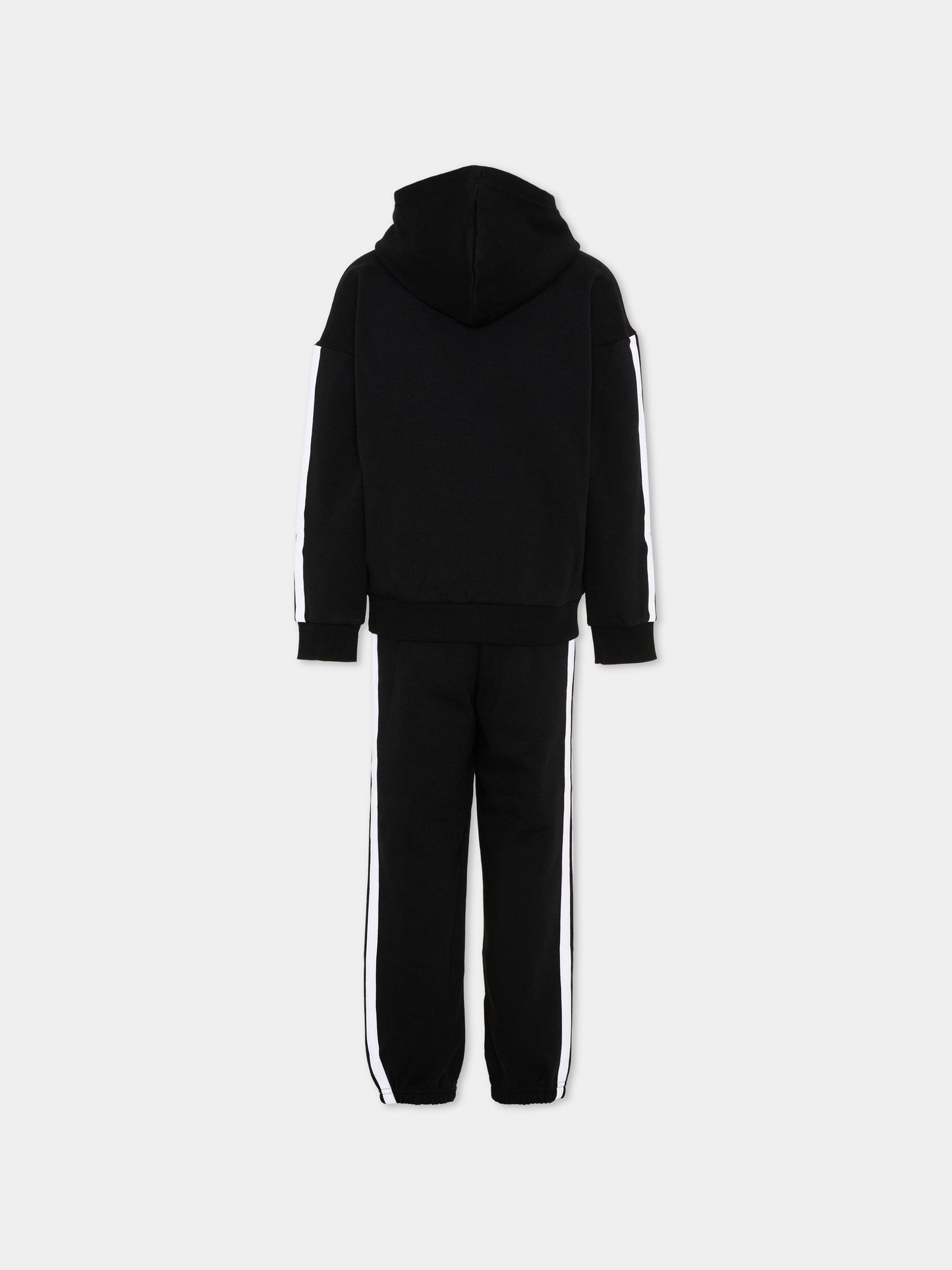 Completo sportivo lungo nero con logo per bambino,Adidas,KY5496