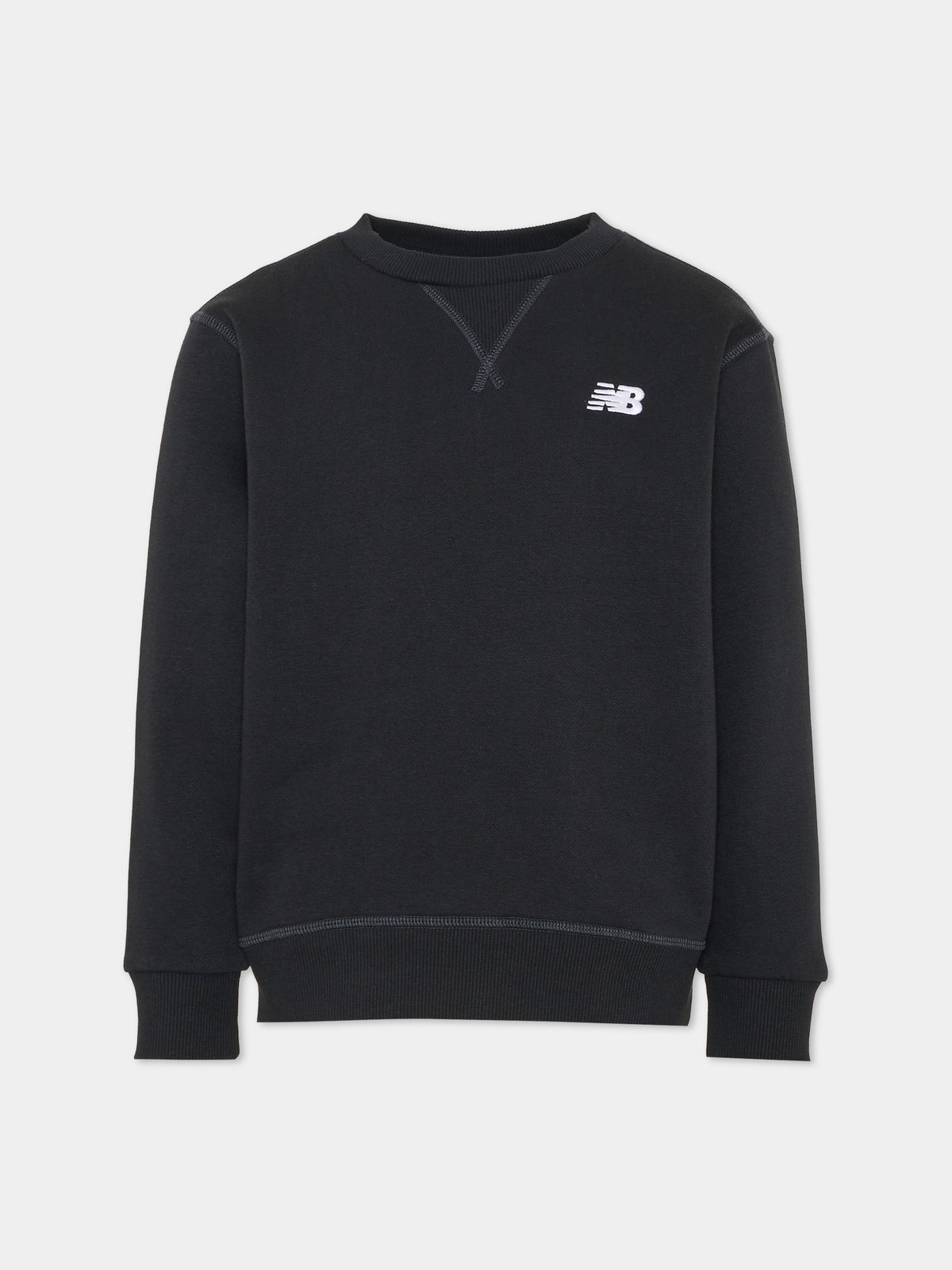 Felpa girocollo nera per bambini con logo,New Balance,YT61B8EC BK