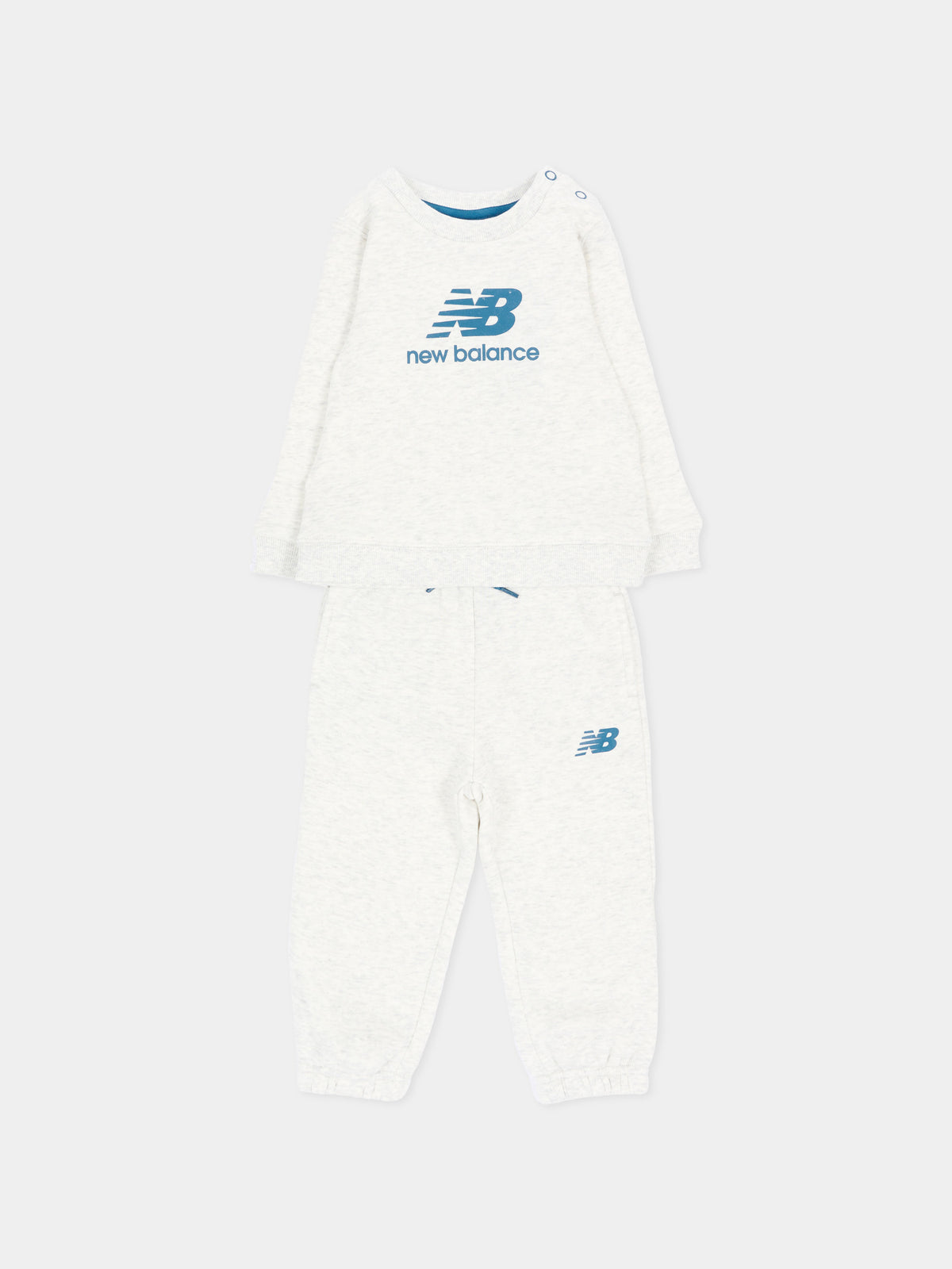 Completo sportivo lungo grigio per neonato con gilet,New Balance,IS62D8YZI AHH