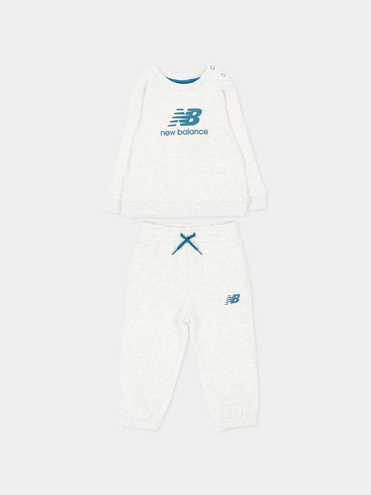 Completo sportivo lungo grigio per neonato con gilet,New Balance,IS62D8YZI AHH