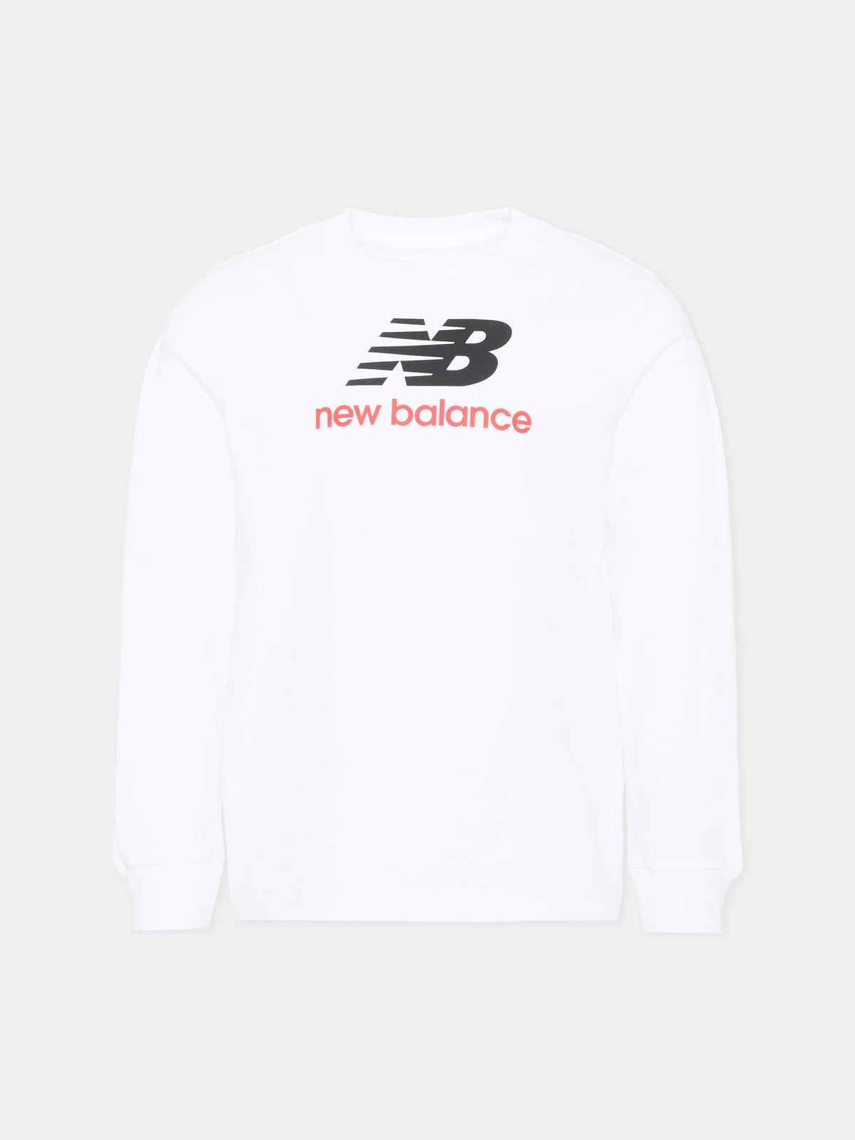 T-shirt a manica lunga bianca per bambino con logo,New Balance,YT61Y6K0 BWE