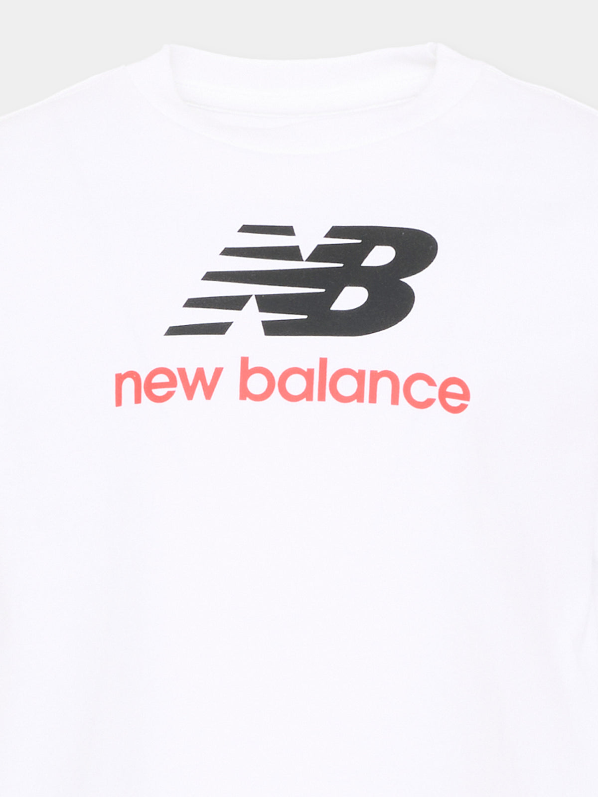 T-shirt a manica lunga bianca per bambino con logo,New Balance,YT61Y6K0 BWE